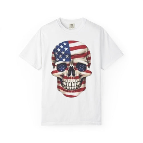 American Flag Skull T-Shirt — Patriotic Skull Graphic Tee