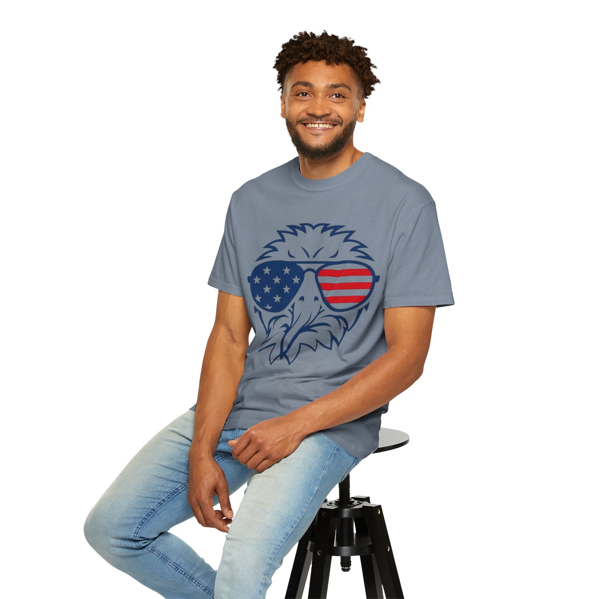 Patriotic Eagle T-Shirt — Bald Eagle with American Flag Sunglasses