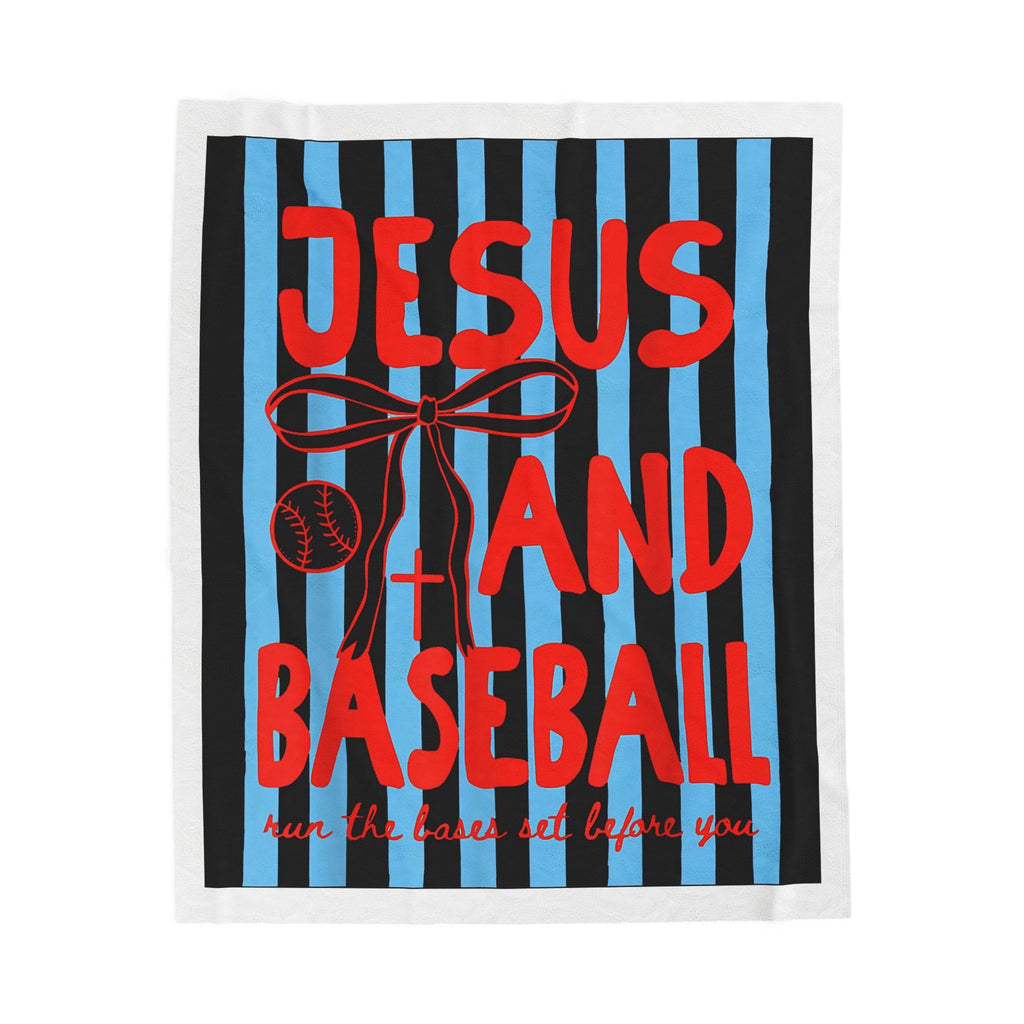 Jesus and Baseball plush blanket