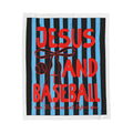 Jesus and Baseball plush blanket