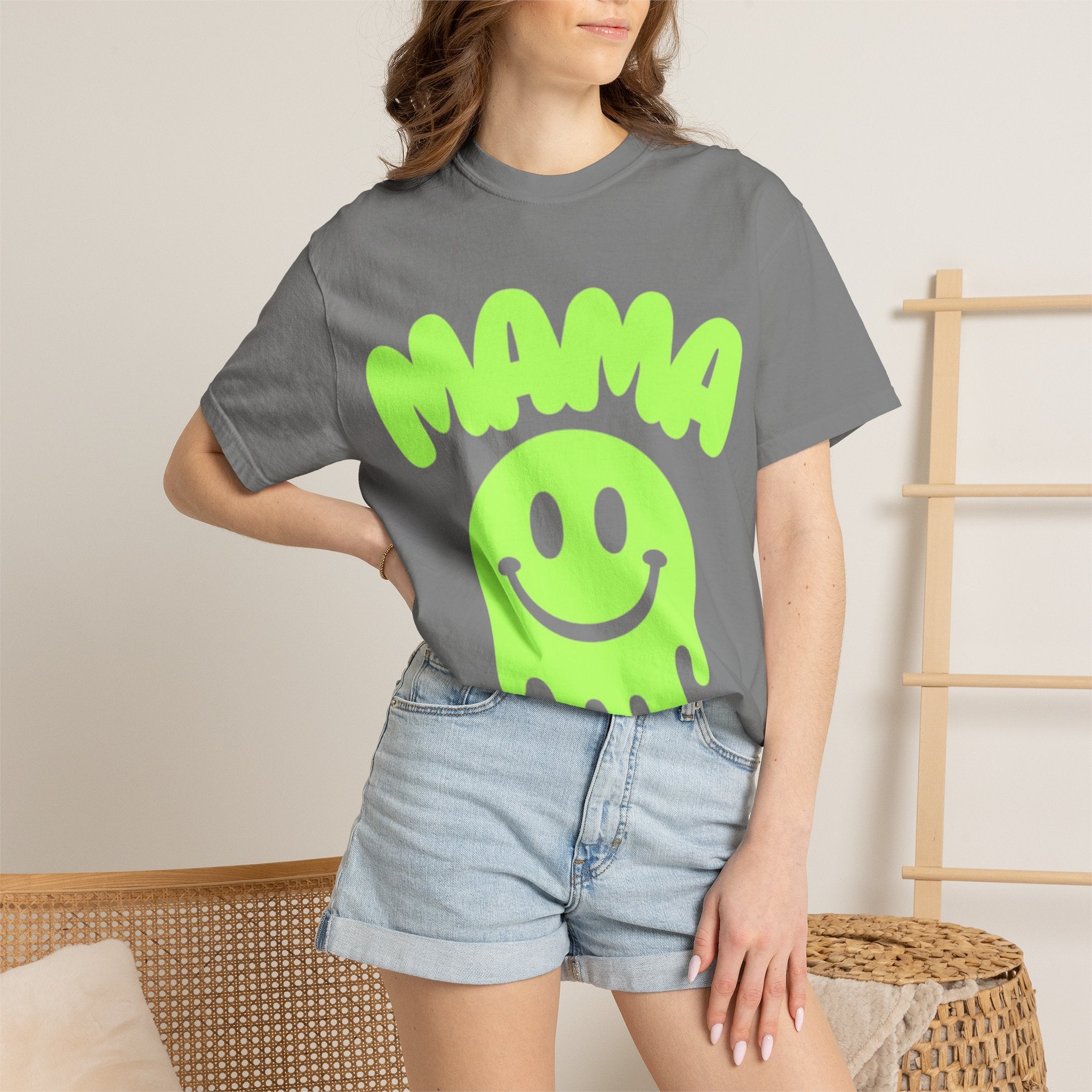 Mama Neon Smiley T-Shirt