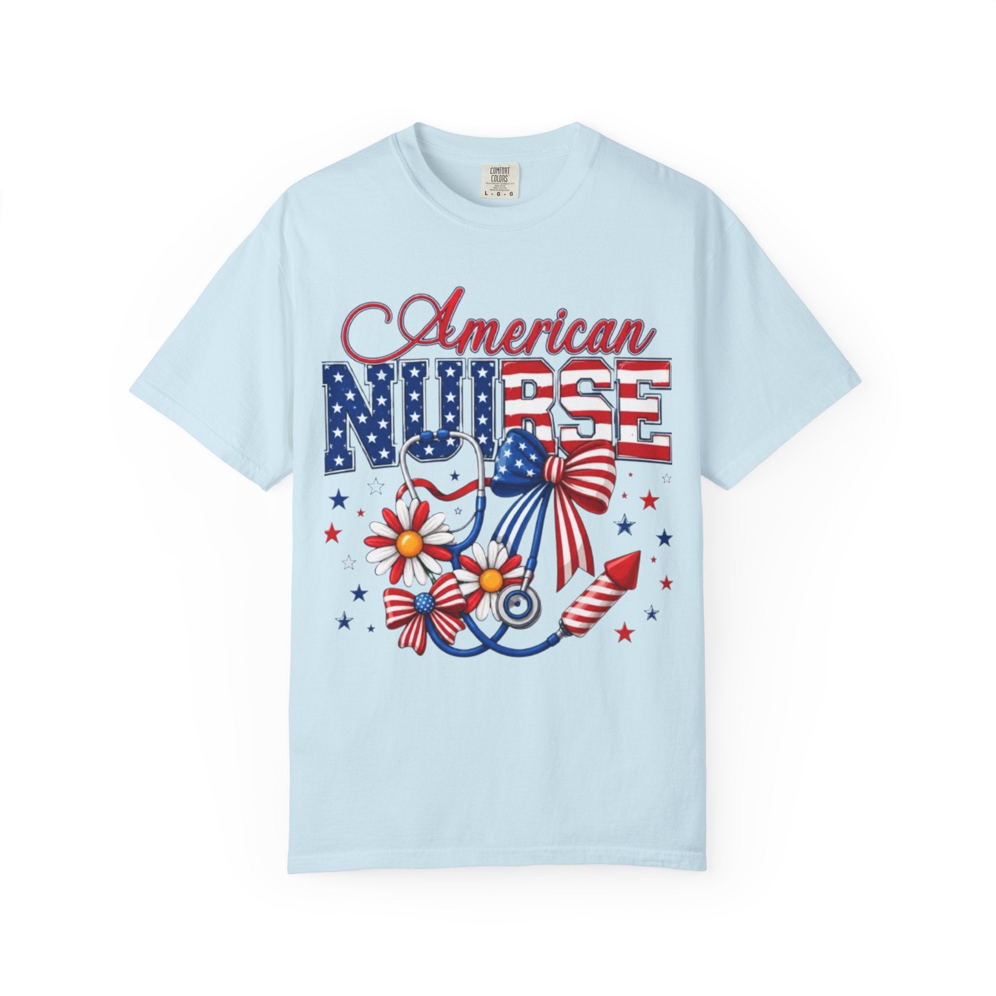 American Nurse Patriotic T-Shirt — 4th of July Stars & Stripes Nursing Tee