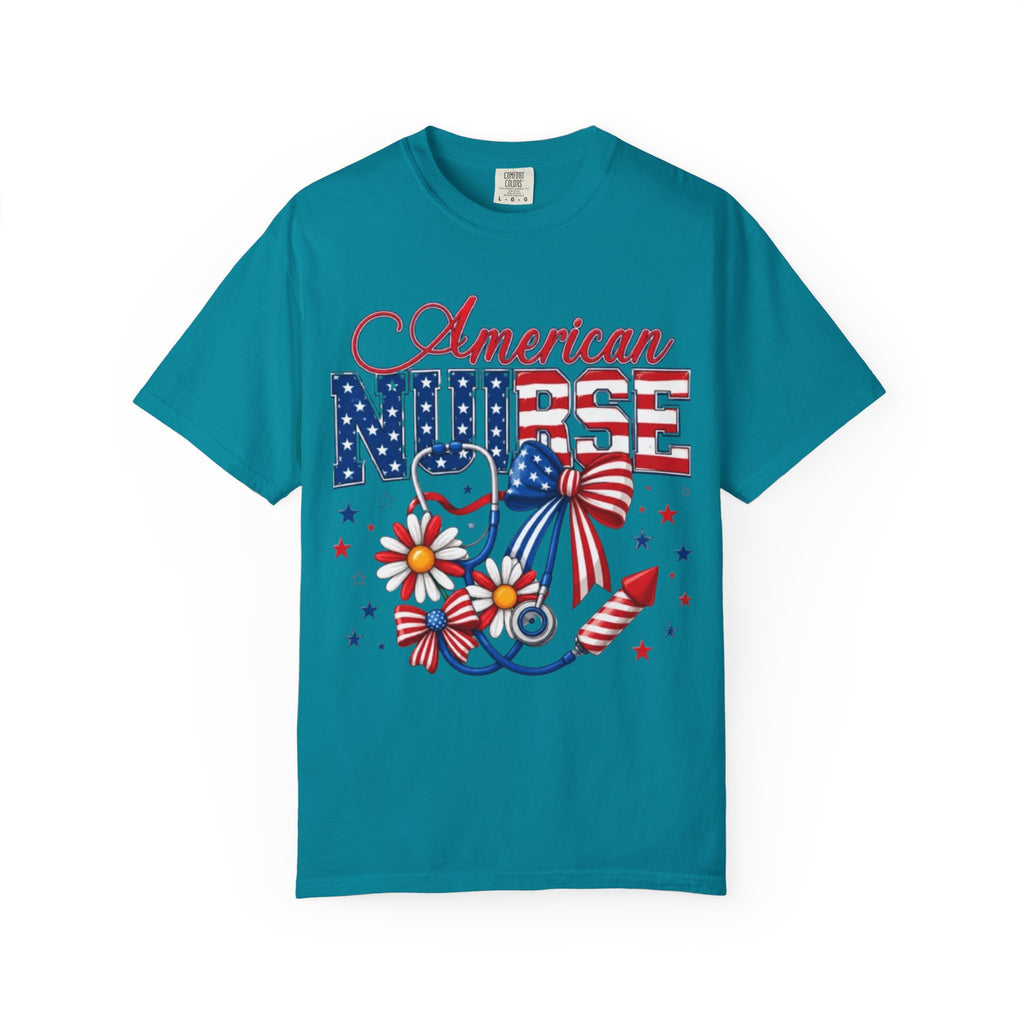 American Nurse Patriotic T-Shirt — 4th of July Stars & Stripes Nursing Tee