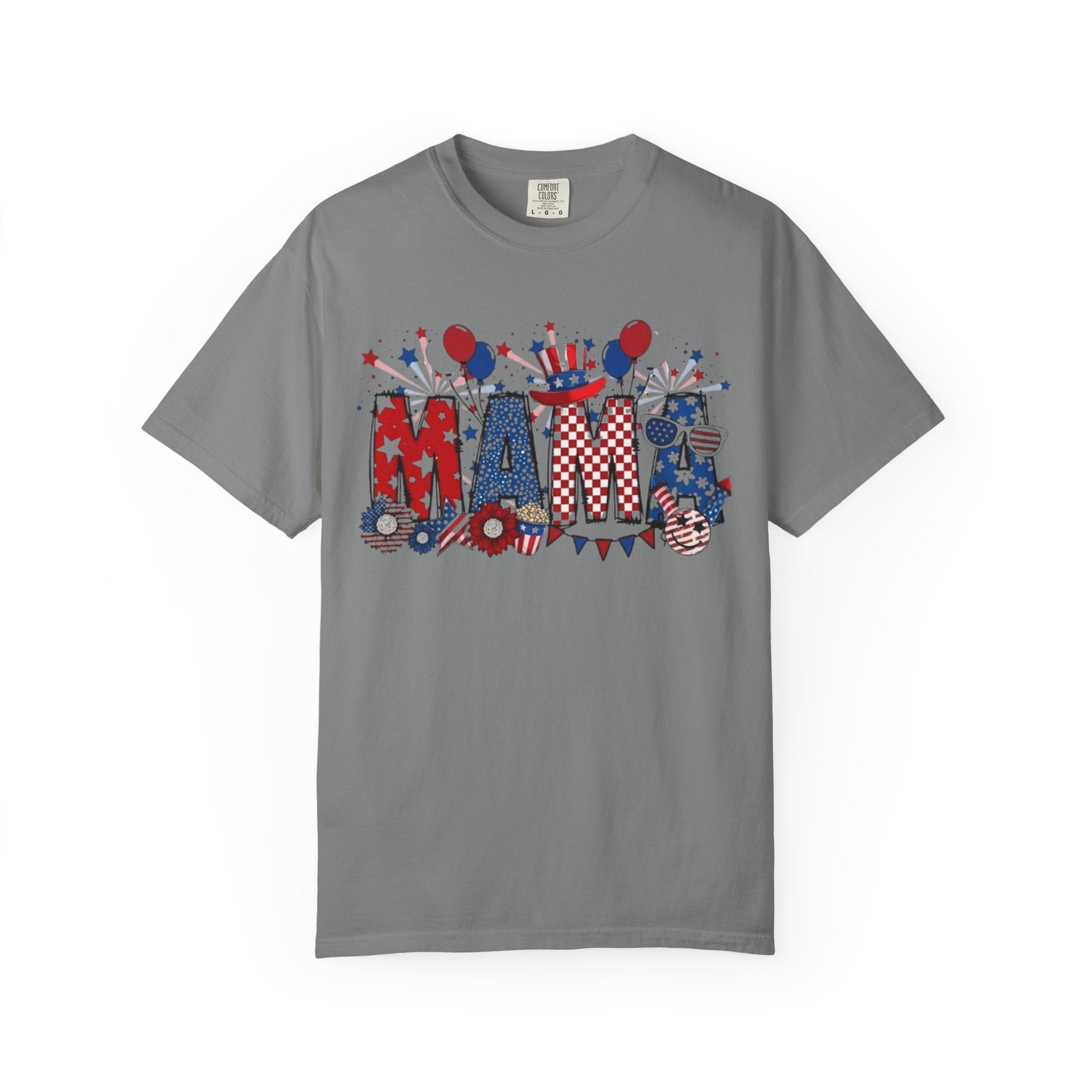 Patriotic Mama T-Shirt — Red White Blue 4th of July Mom Tee