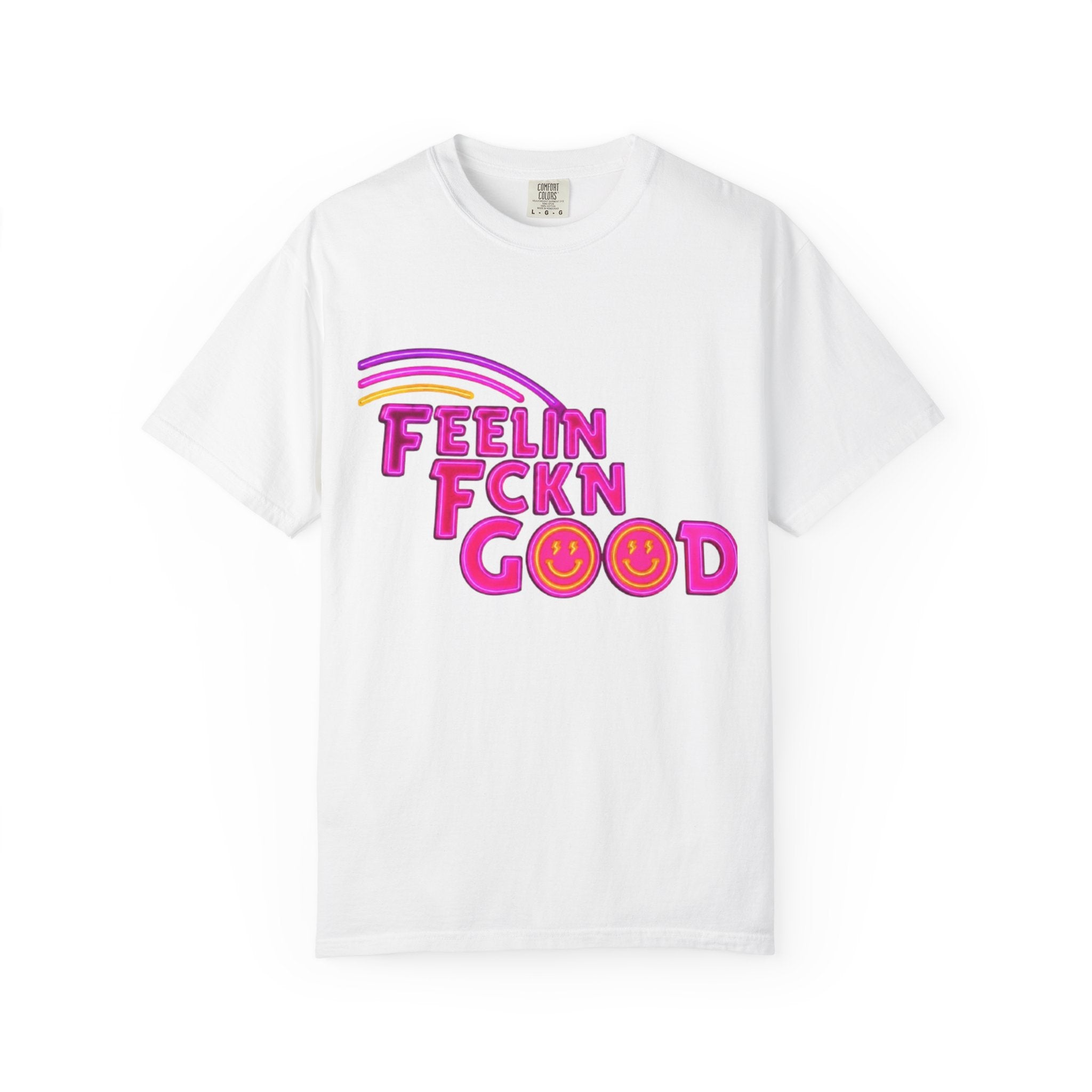 Feelin' Fckn Good T-Shirt – Retro Rainbow Smiley Graphic Tee
