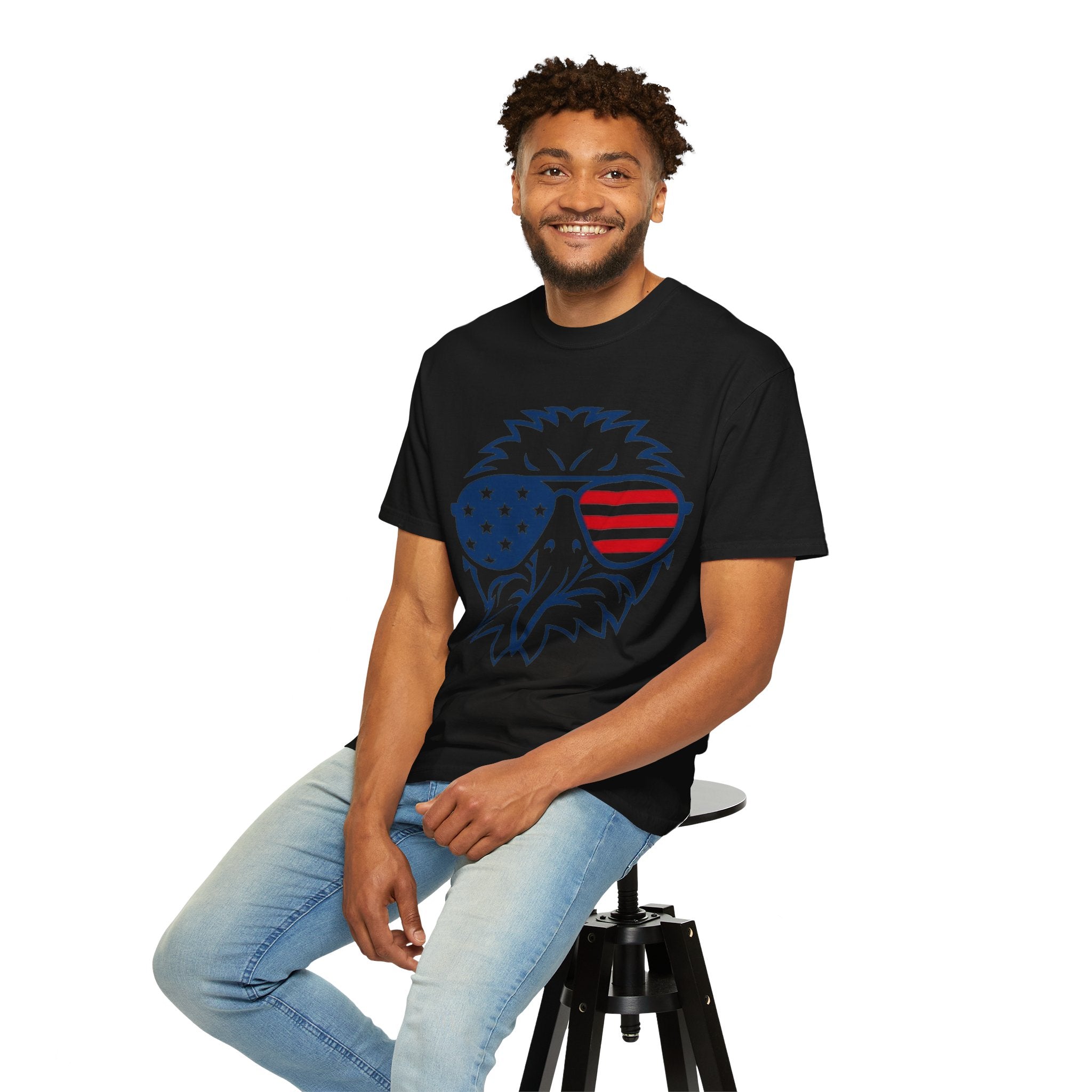 Patriotic Eagle T-Shirt — Bald Eagle with American Flag Sunglasses