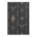 Southwestern Bull Skull Area Rug — Tribal Geometric Accent Rug for Living Room & Bedroom