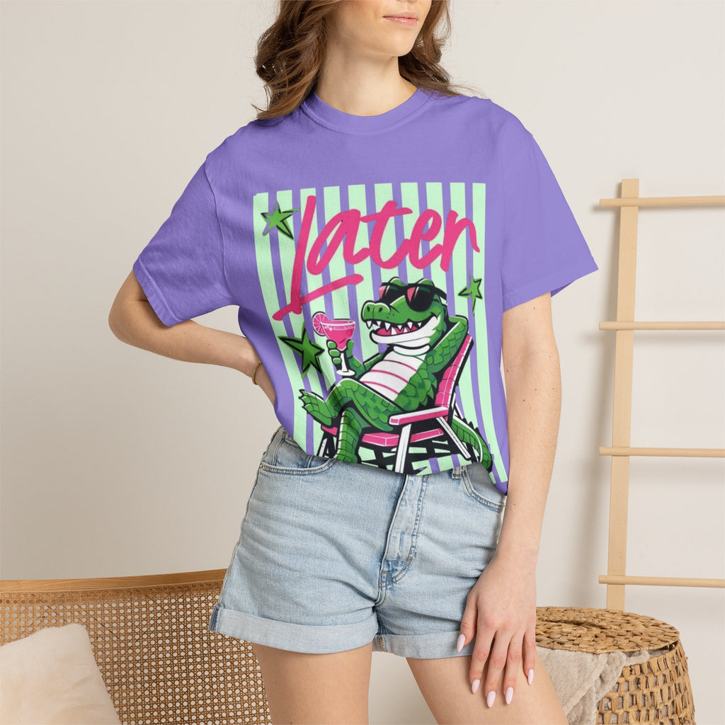 Later Lounge Alligator T-Shirt — Relaxed Croc Graphic Tee