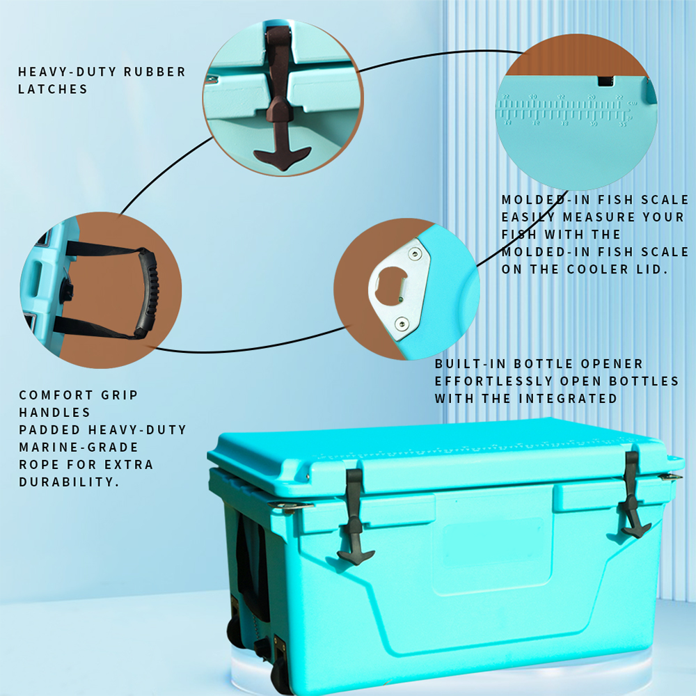 Blue 65QT Outdoor Cooler Ice Chest