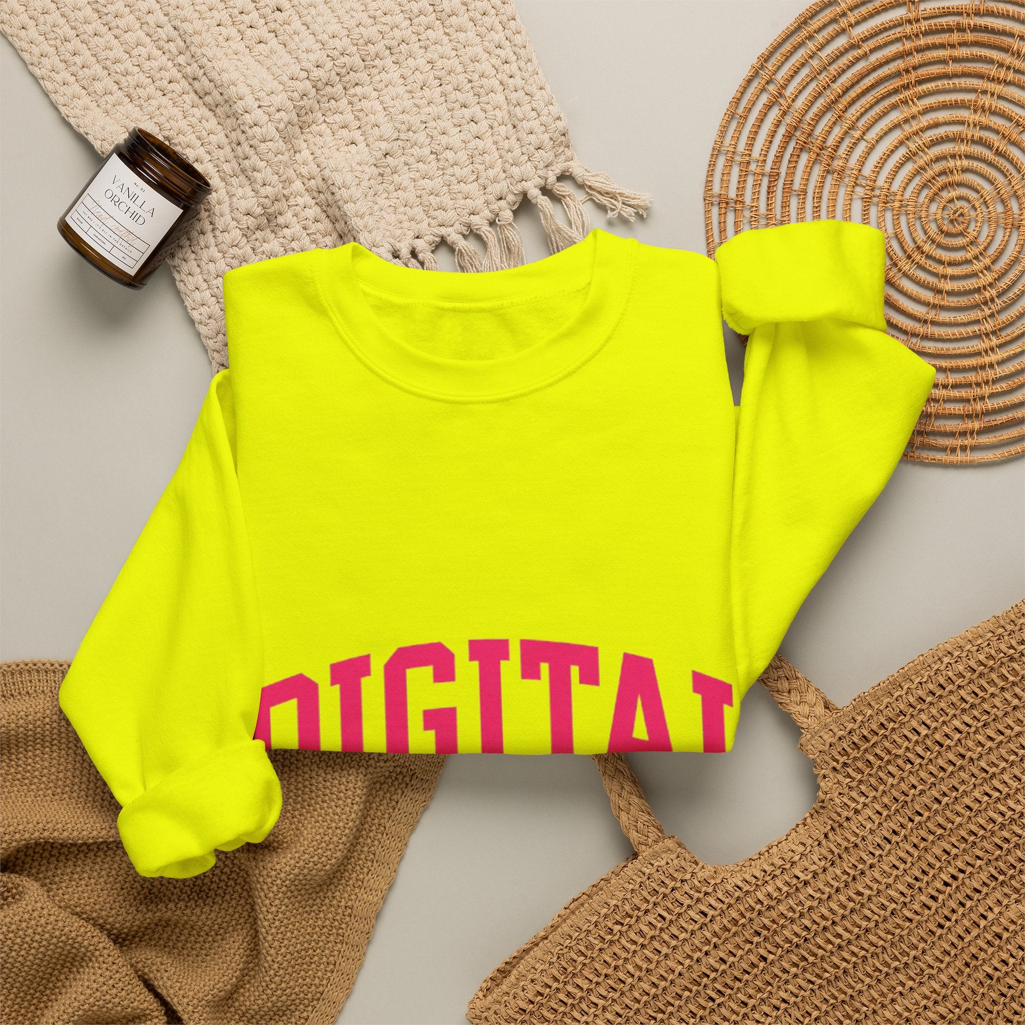 Digital Girls Club Sweatshirt — Pink Collegiate Crewneck