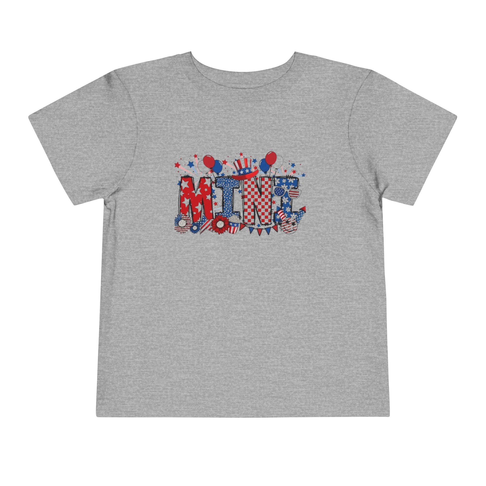 Toddler Tee - 'Mini' Patriotic 4th of July Kids Shirt (Red, White & Blue Stars & Stripes)
