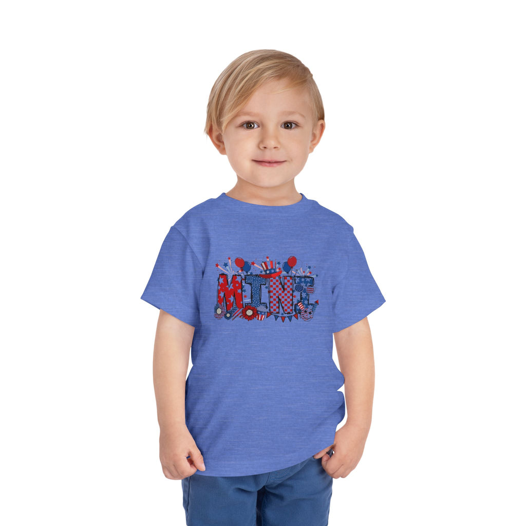 Toddler Tee - 'Mini' Patriotic 4th of July Kids Shirt (Red, White & Blue Stars & Stripes)