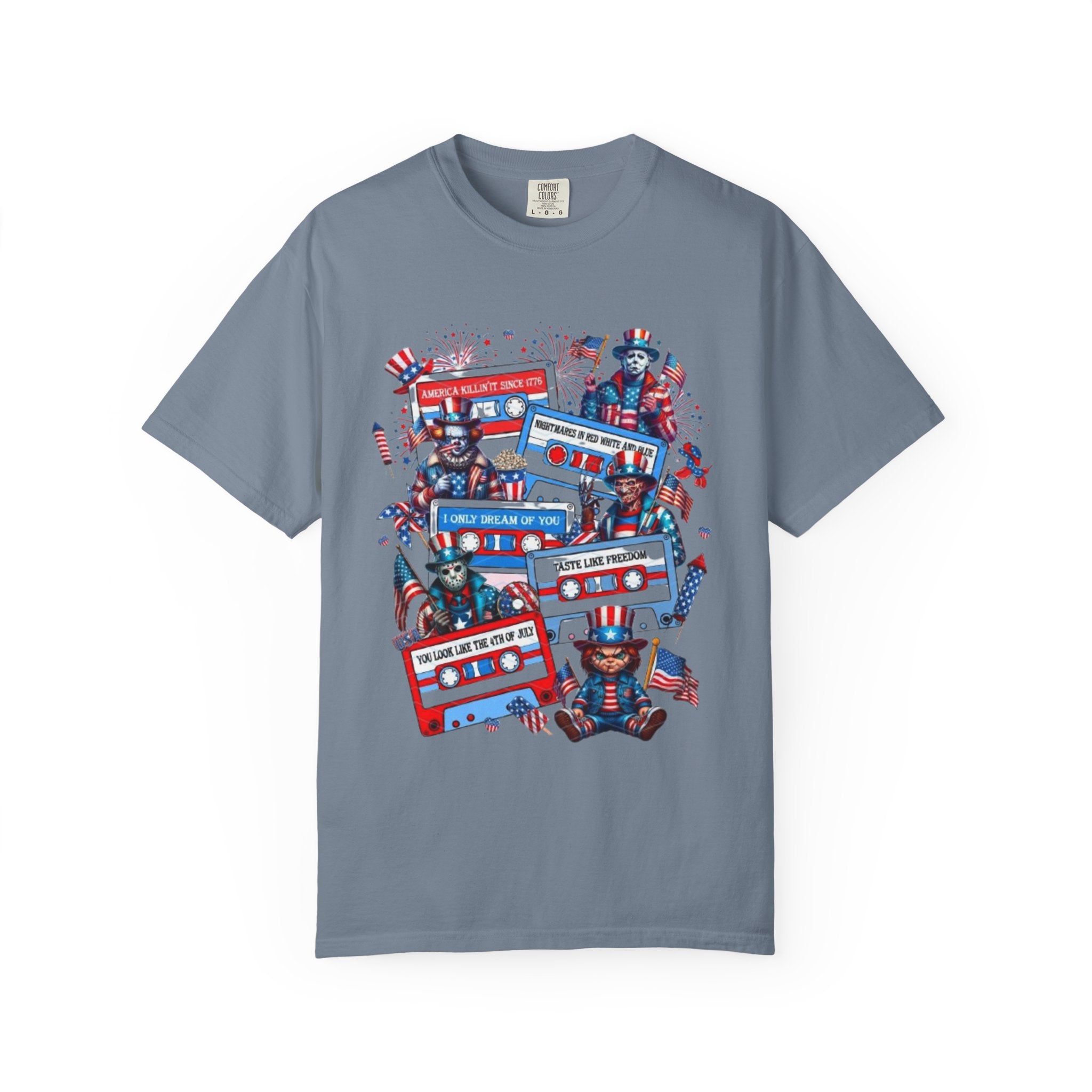 Patriotic Uncle Sam Cassette Retro T-Shirt — USA 4th of July Vintage Music Tee