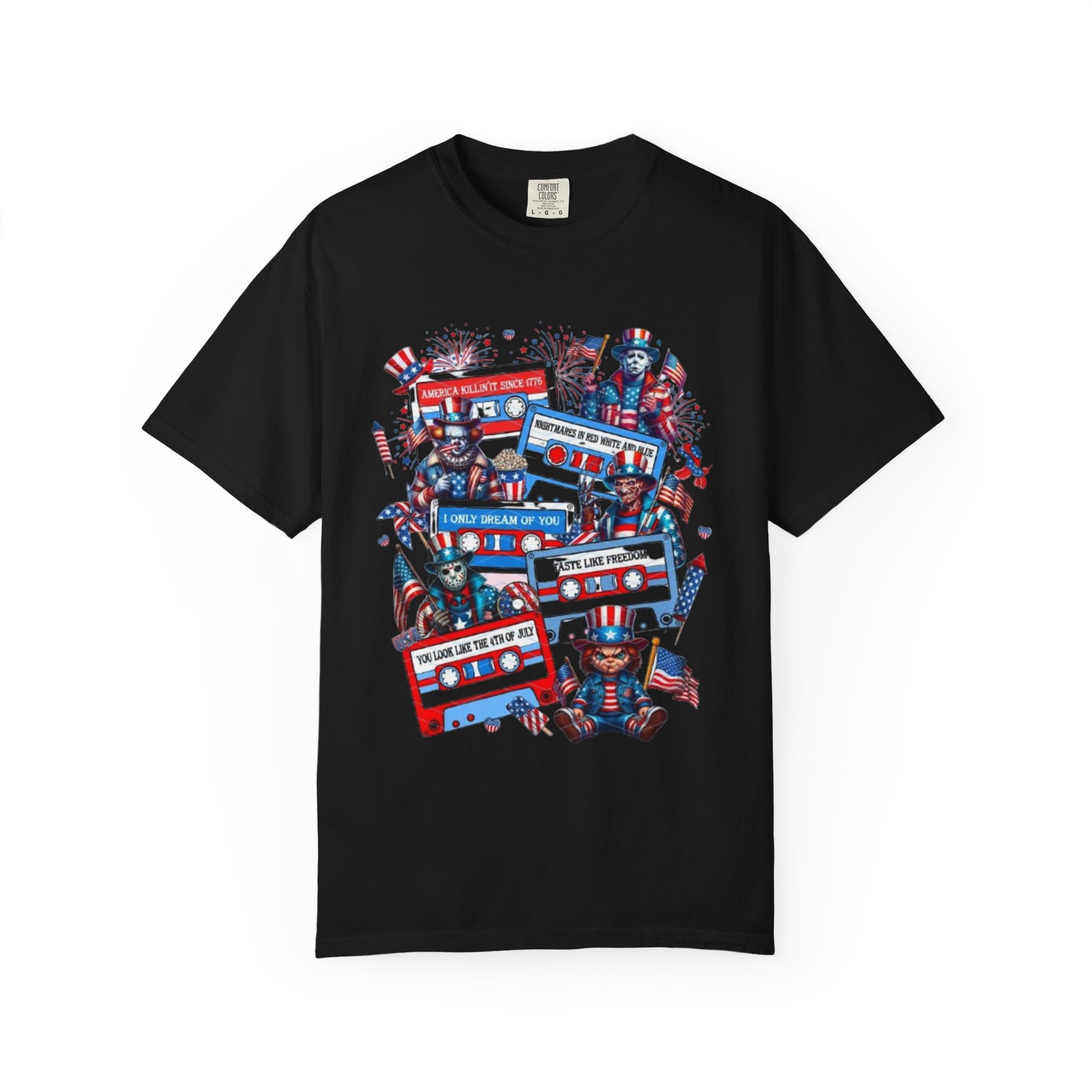 Patriotic Uncle Sam Cassette Retro T-Shirt — USA 4th of July Vintage Music Tee
