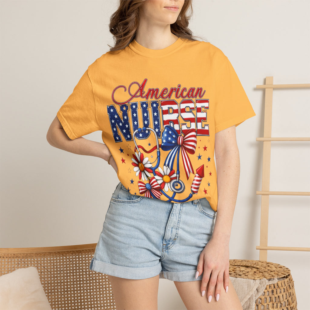 American Nurse Patriotic T-Shirt — 4th of July Stars & Stripes Nursing Tee