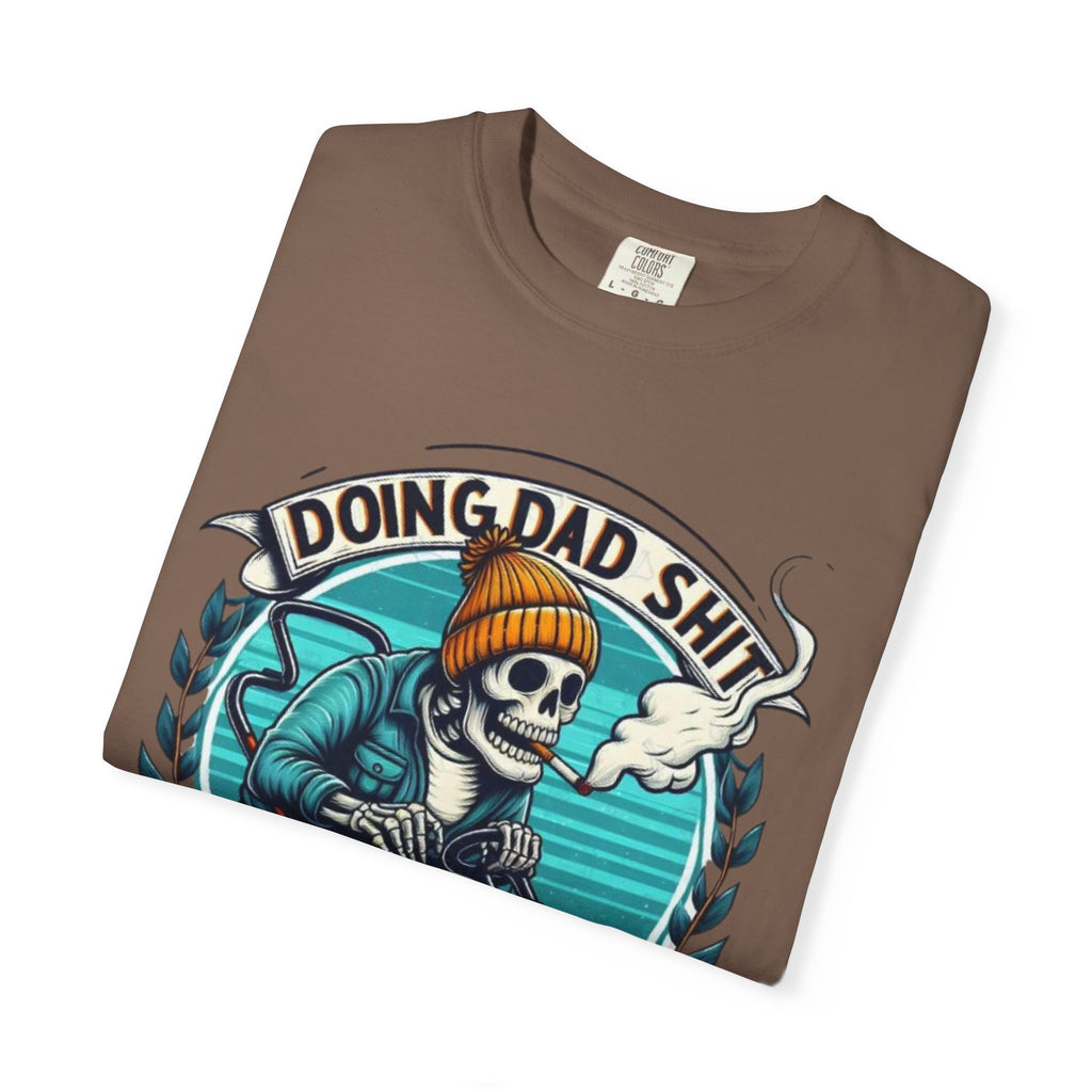 Doing Dad Shit T-Shirt — Funny Lawn Mower Skeleton Dad Tee