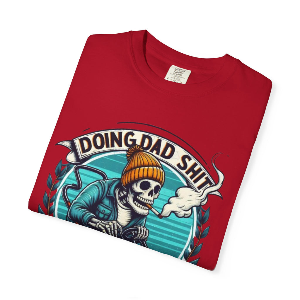 Doing Dad Shit T-Shirt — Funny Lawn Mower Skeleton Dad Tee