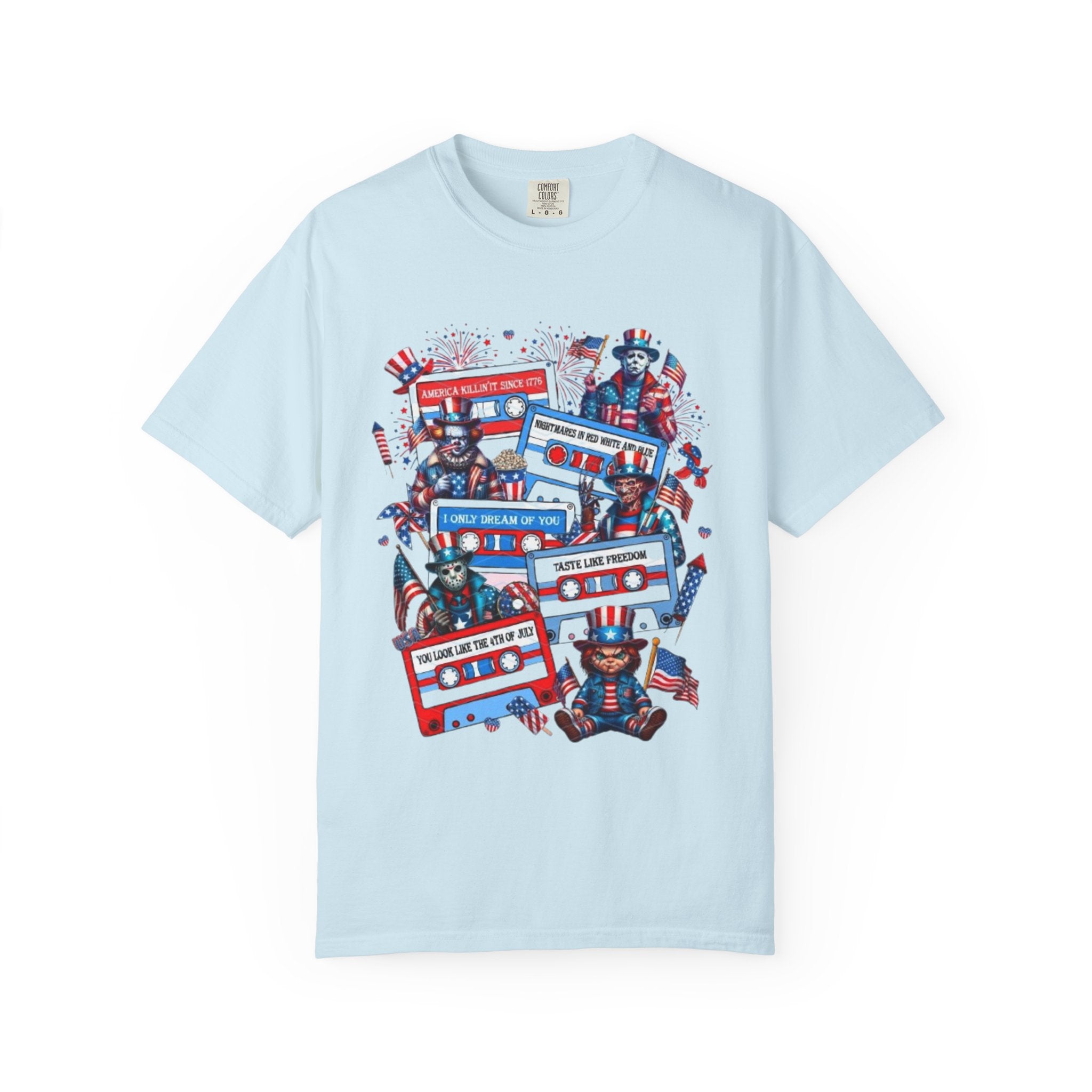 Patriotic Uncle Sam Cassette Retro T-Shirt — USA 4th of July Vintage Music Tee