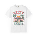 Salty Beach Surf Van T-Shirt — Retro Palm Tree Surfboard Graphic