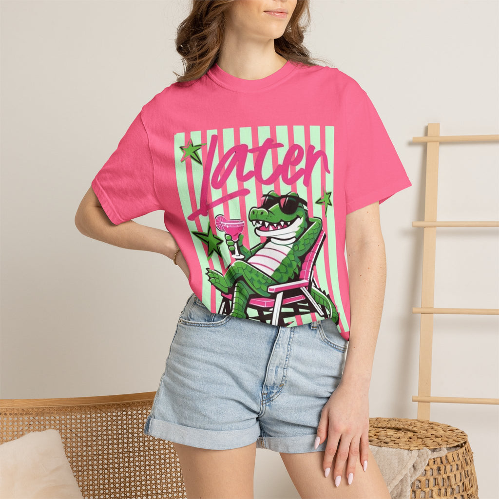 Later Lounge Alligator T-Shirt — Relaxed Croc Graphic Tee