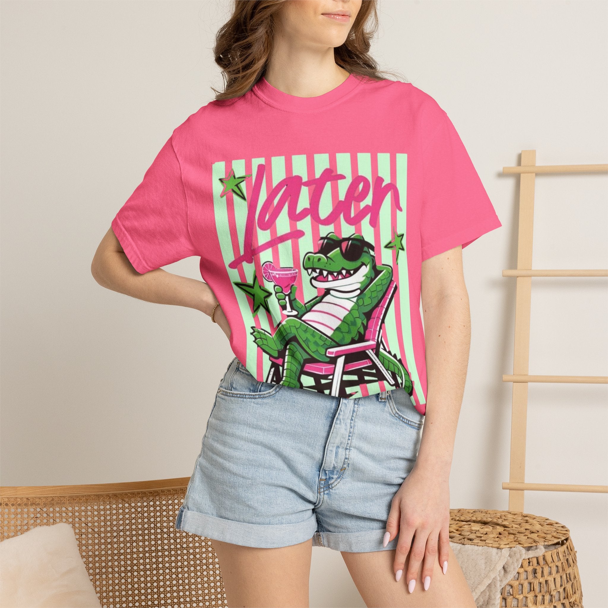Later Lounge Alligator T-Shirt — Relaxed Croc Graphic Tee