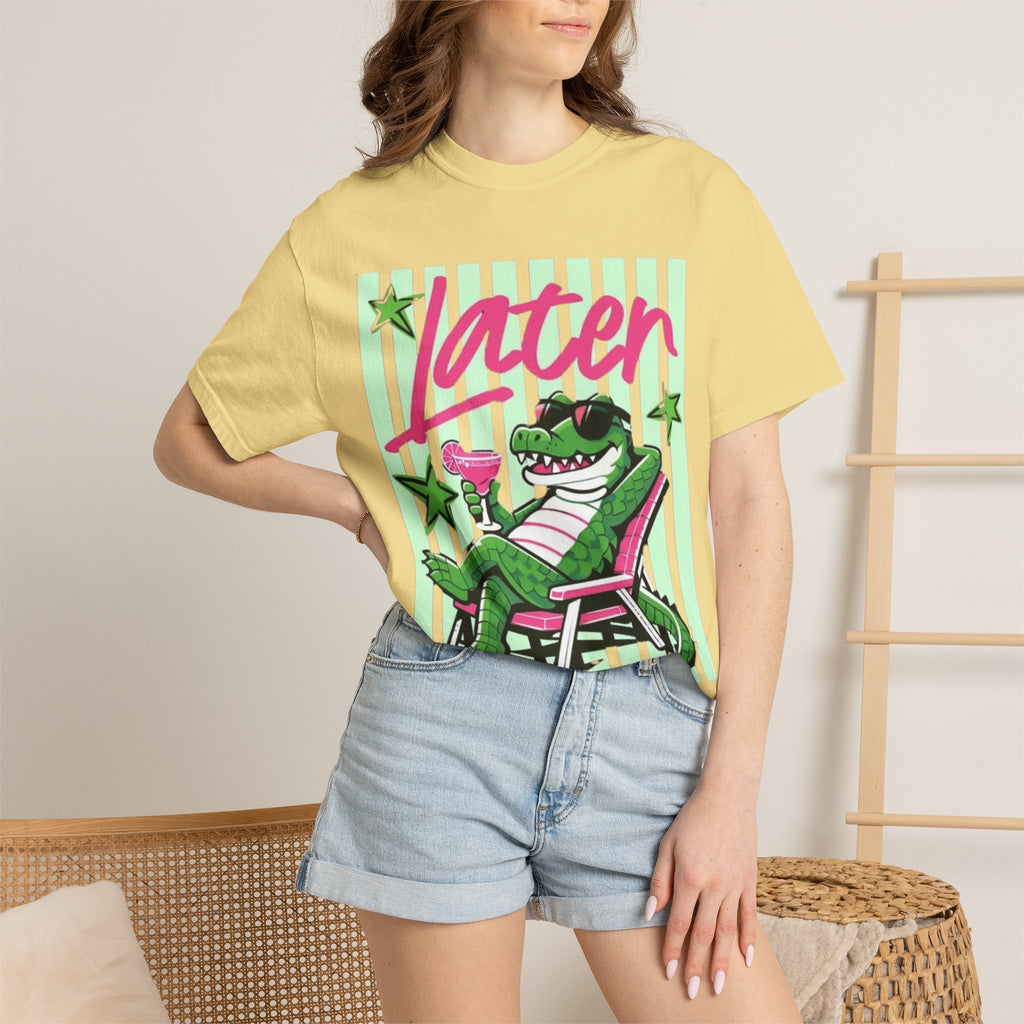 Later Lounge Alligator T-Shirt — Relaxed Croc Graphic Tee