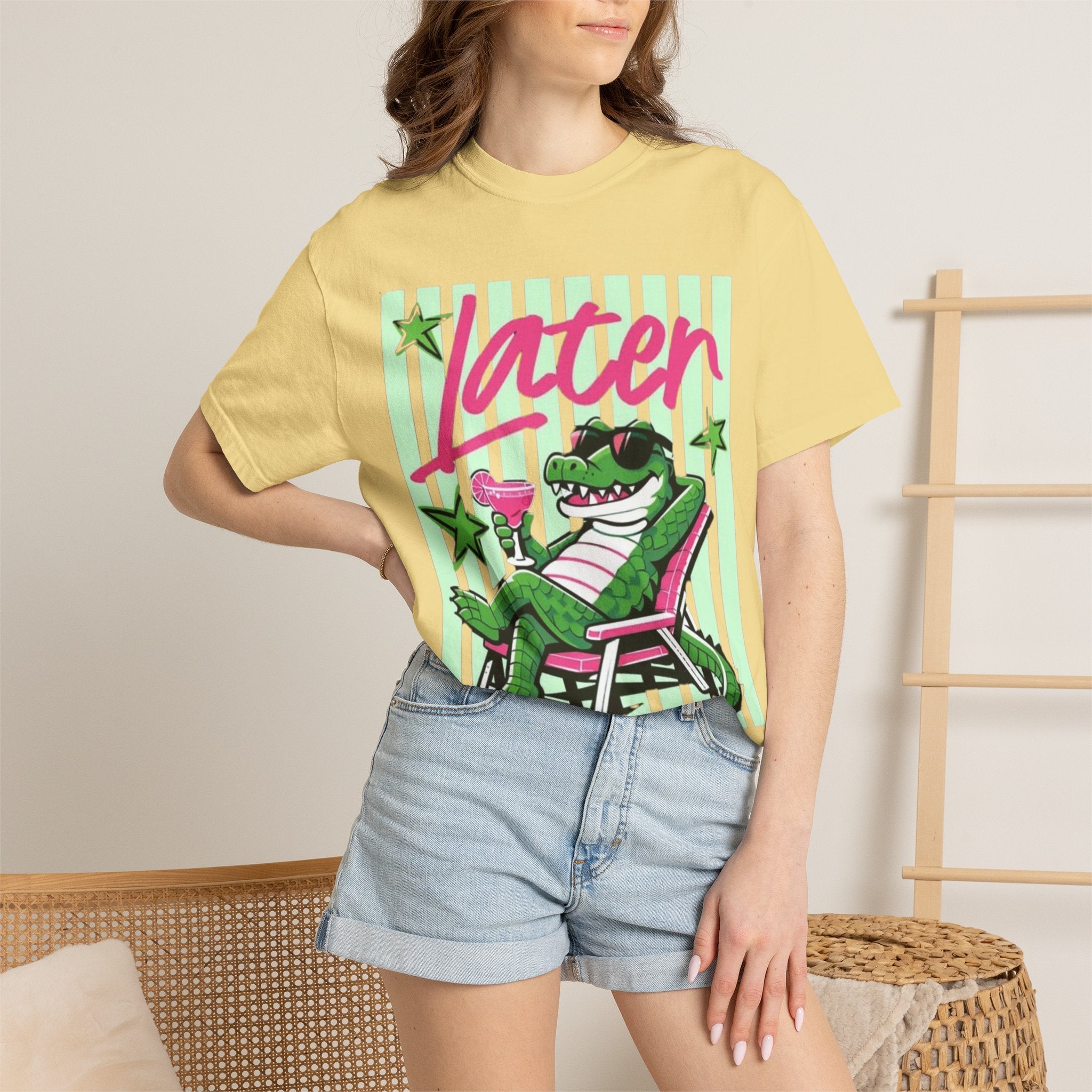 Later Lounge Alligator T-Shirt — Relaxed Croc Graphic Tee