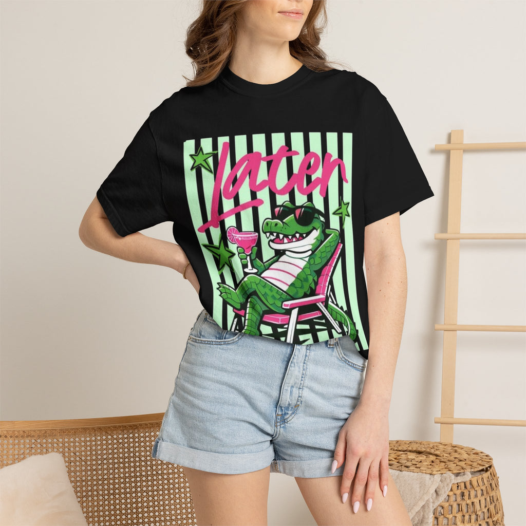 Later Lounge Alligator T-Shirt — Relaxed Croc Graphic Tee