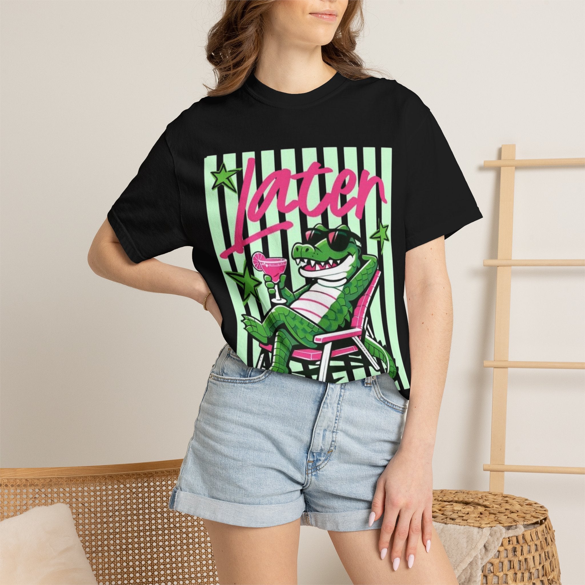 Later Lounge Alligator T-Shirt — Relaxed Croc Graphic Tee