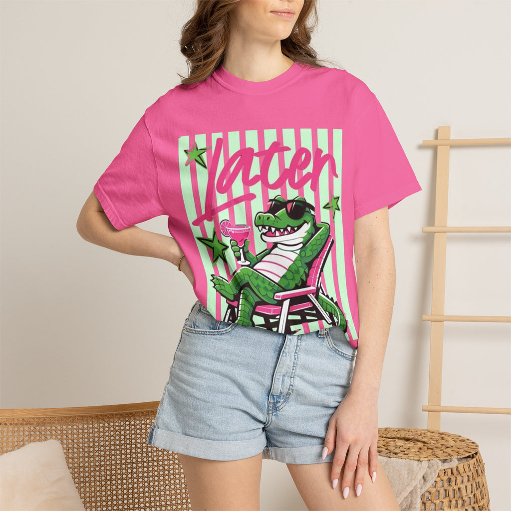 Later Lounge Alligator T-Shirt — Relaxed Croc Graphic Tee