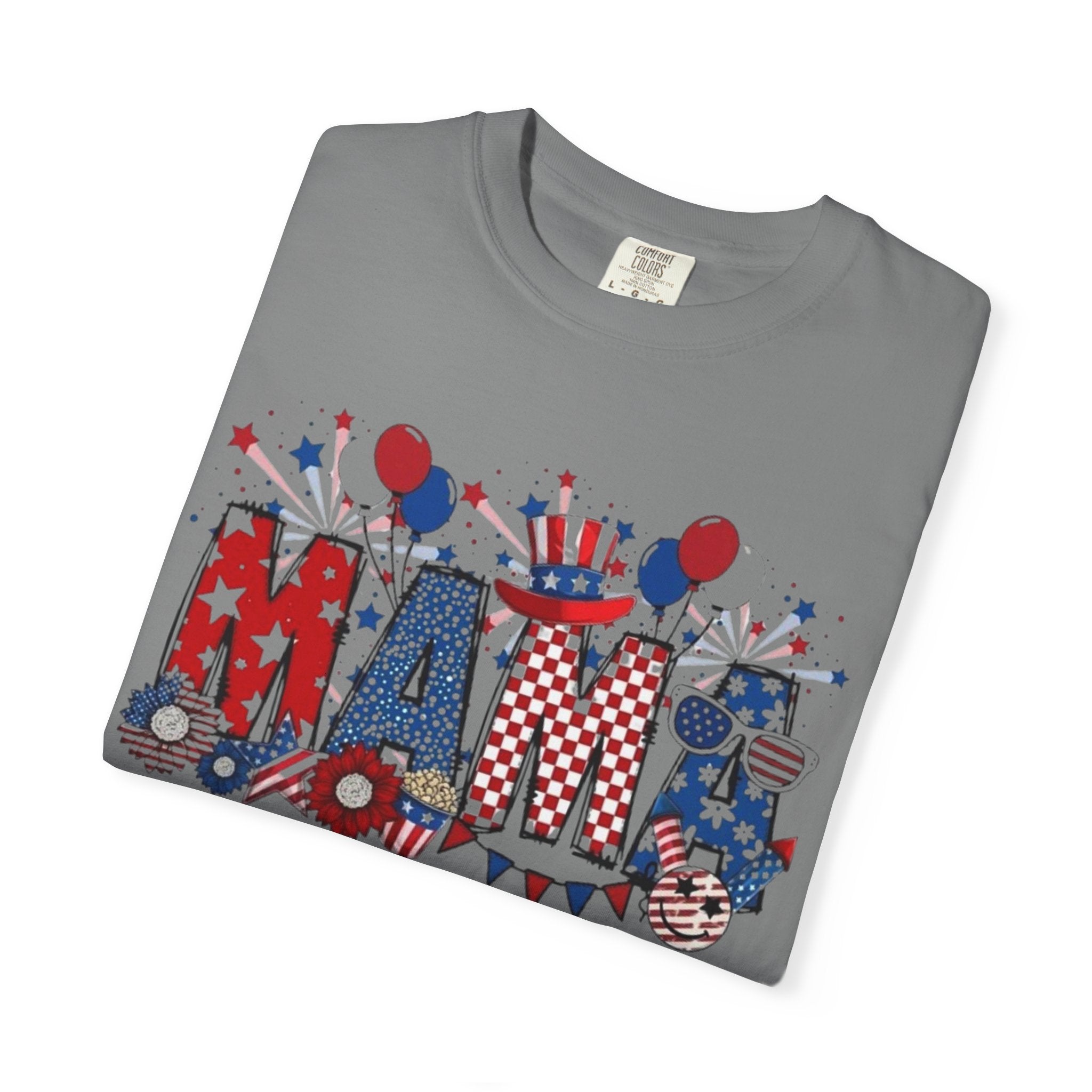 Patriotic Mama T-Shirt — Red White Blue 4th of July Mom Tee