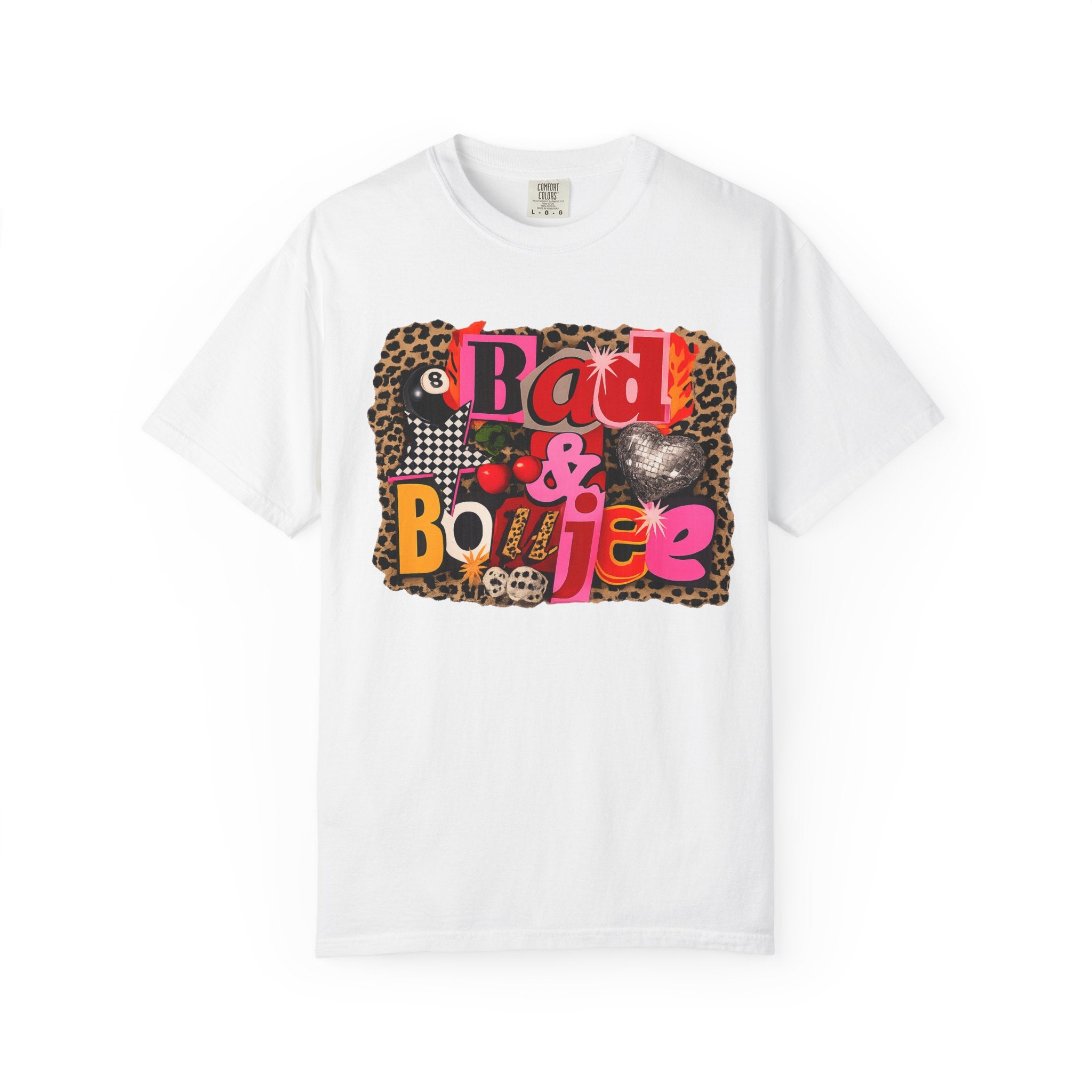 Bad & Boujee Graphic T-Shirt — Retro Leopard Patchwork Streetwear