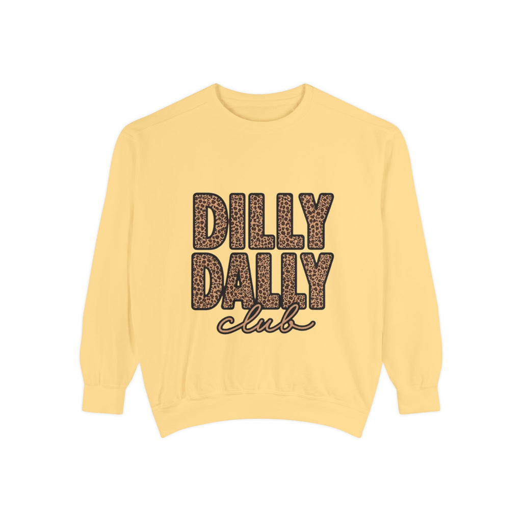 Dilly Daily Club Sweatshirt — Leopard Print Graphic Crewneck