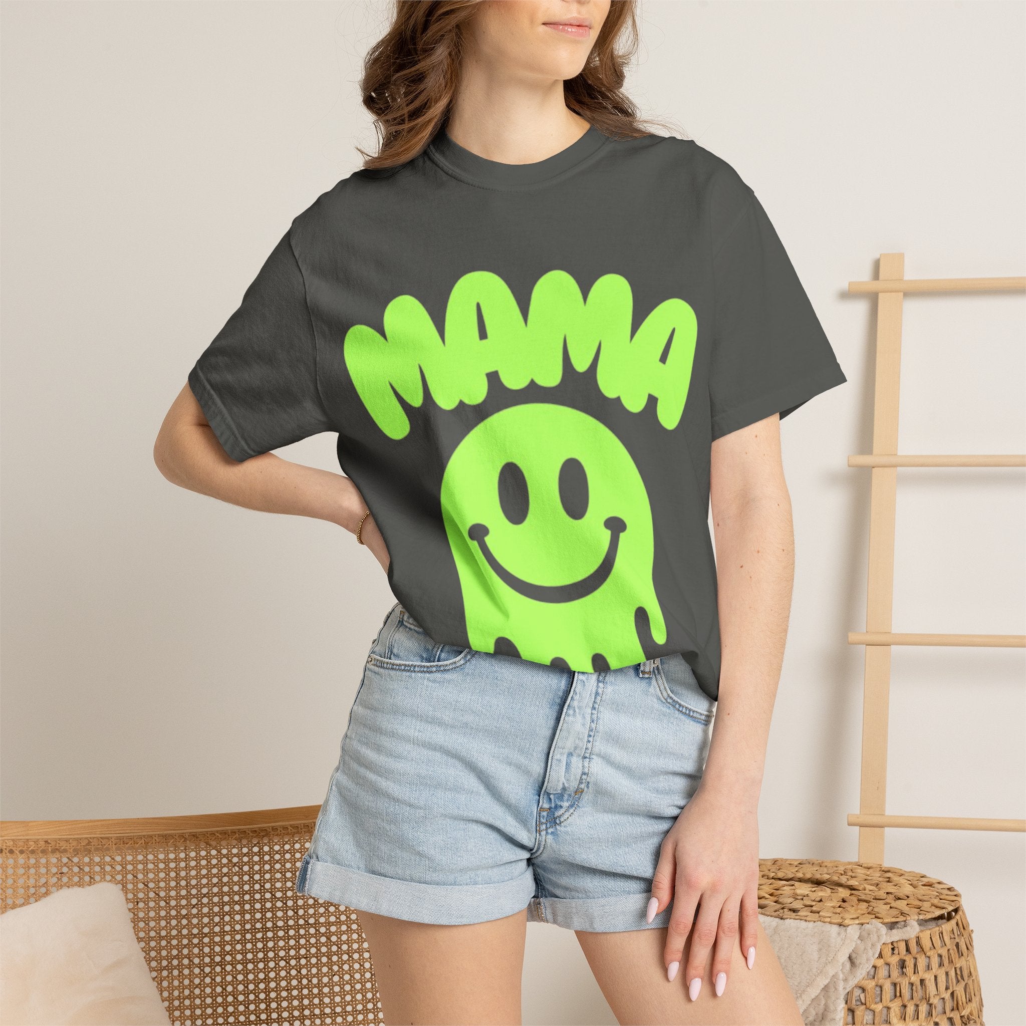 Mama Neon Smiley T-Shirt
