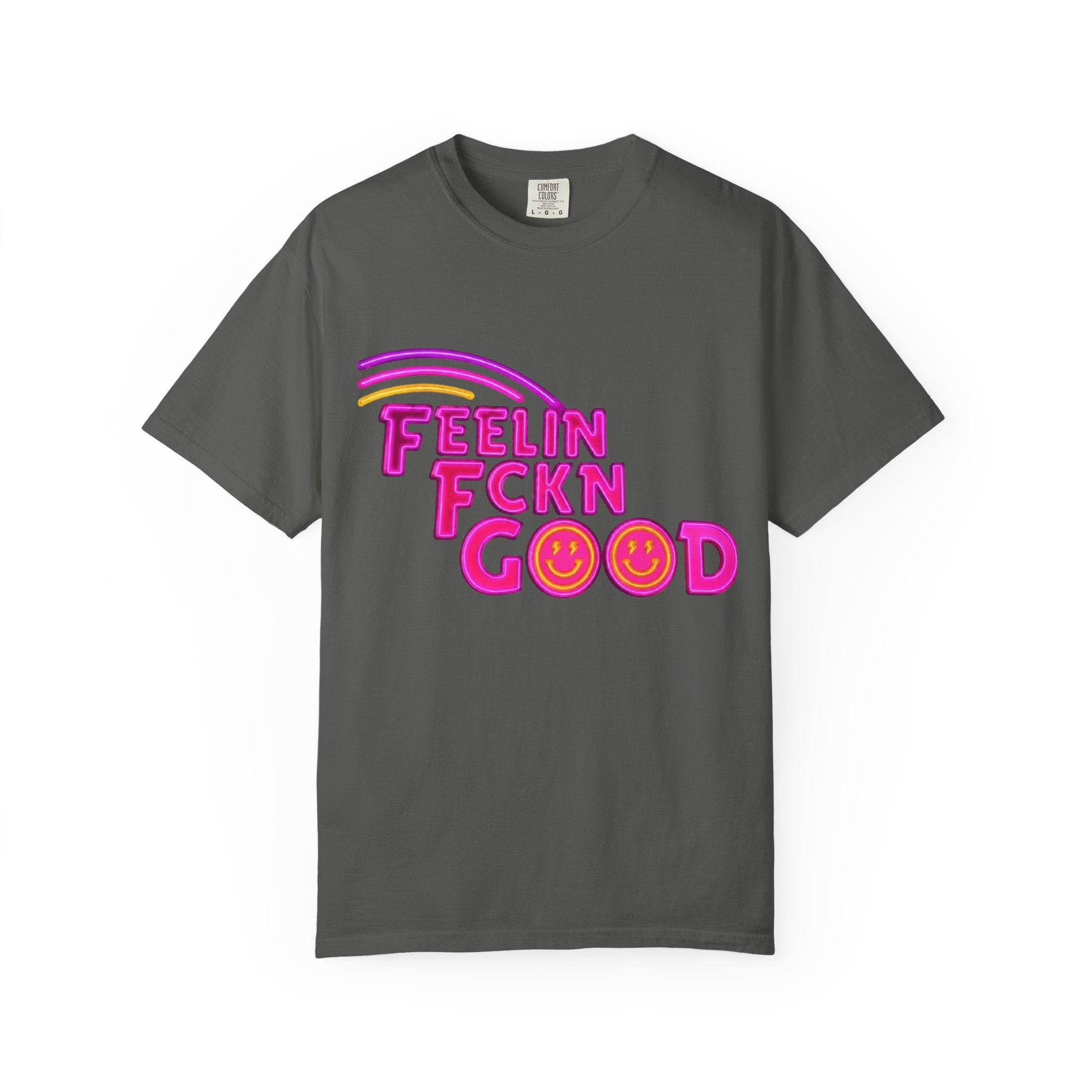 Feelin' Fckn Good T-Shirt – Retro Rainbow Smiley Graphic Tee