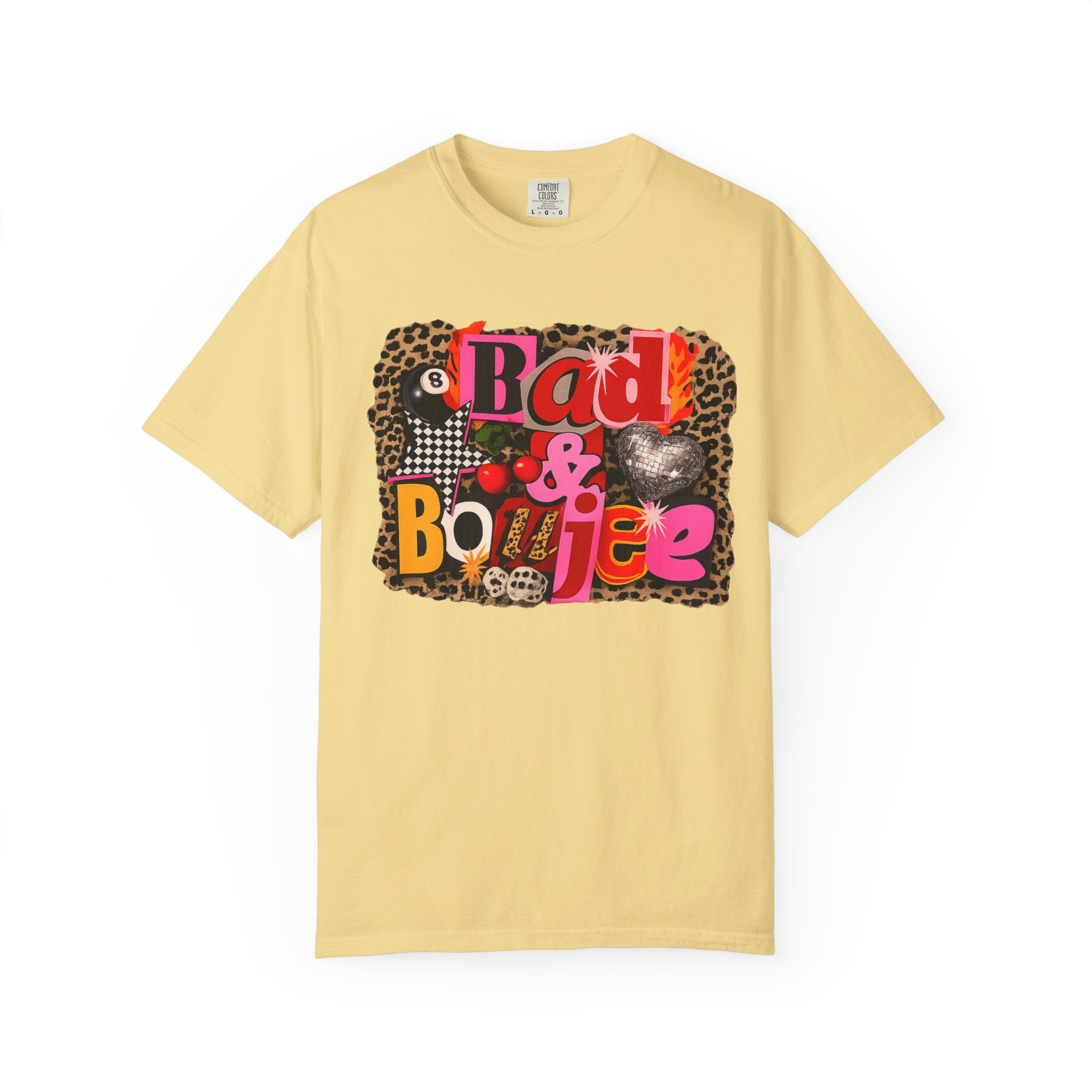 Bad & Boujee Graphic T-Shirt — Retro Leopard Patchwork Streetwear