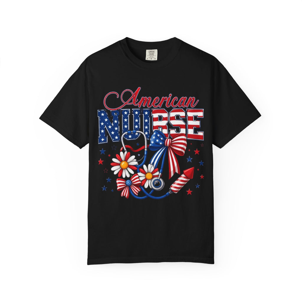 American Nurse Patriotic T-Shirt — 4th of July Stars & Stripes Nursing Tee