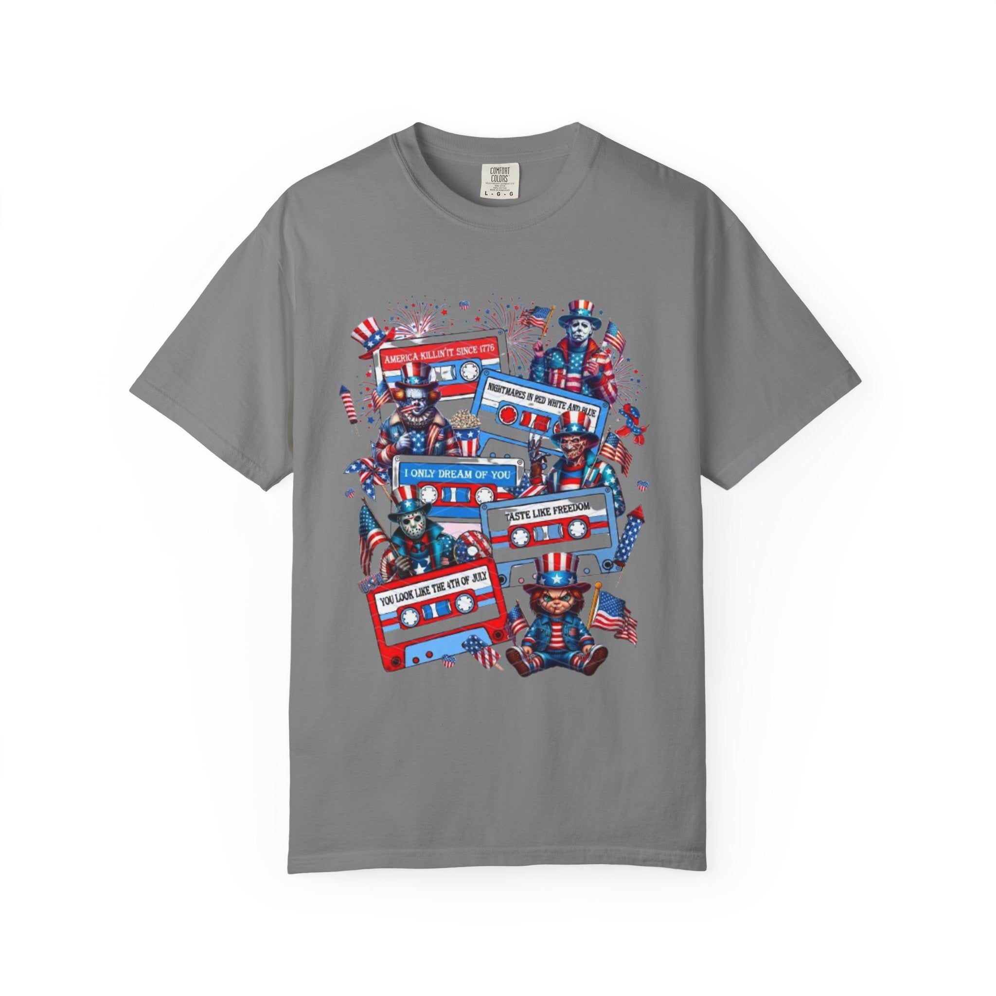 Patriotic Uncle Sam Cassette Retro T-Shirt — USA 4th of July Vintage Music Tee