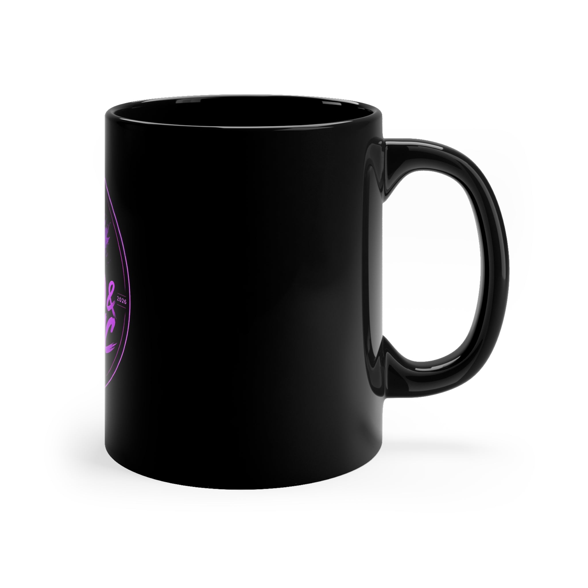 Iced & Iconic Coffee Mug – 11oz Black Ceramic