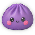 Bright purple dumpling pillow