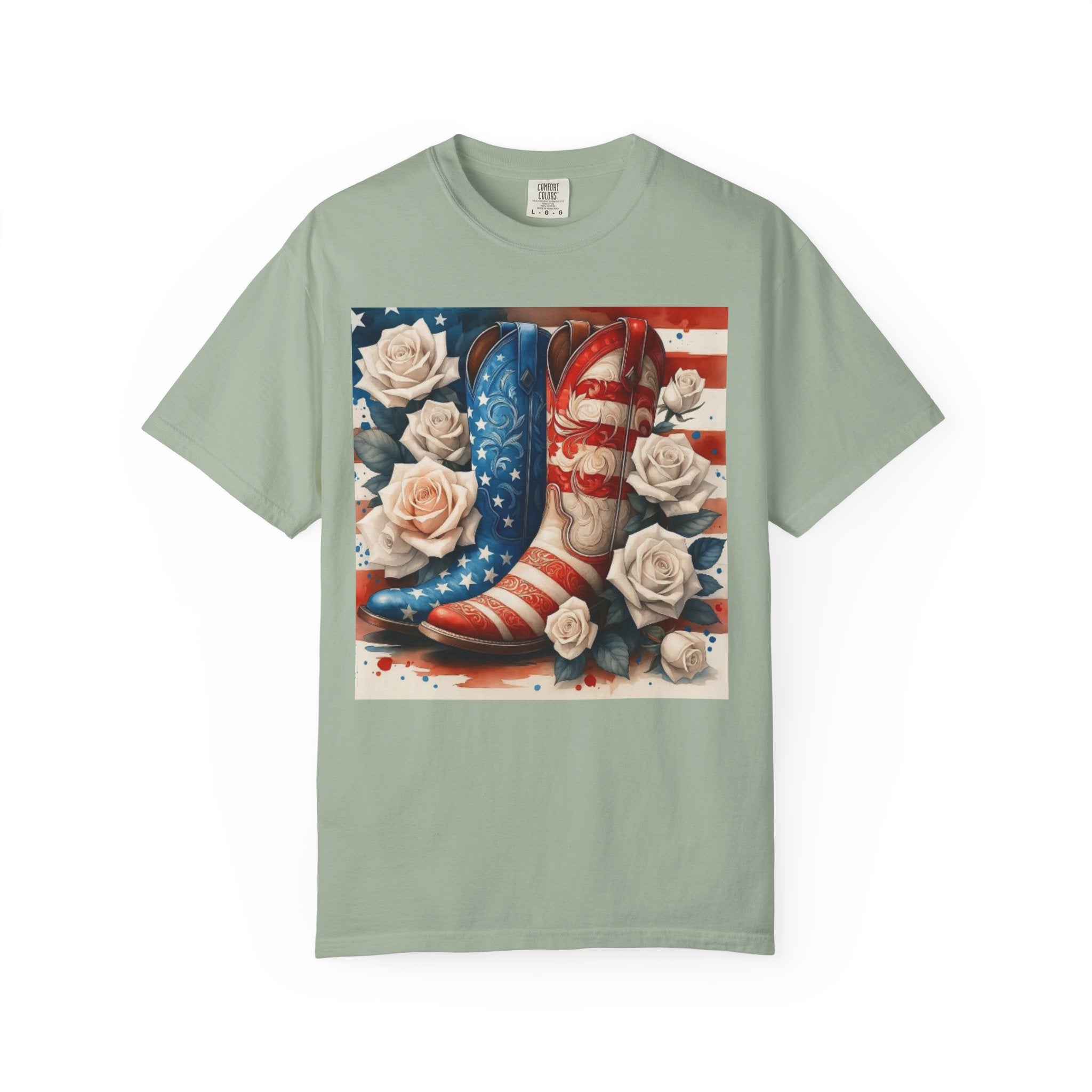 Cowboy Boots American Flag T-Shirt — Patriotic Western Graphic Tee