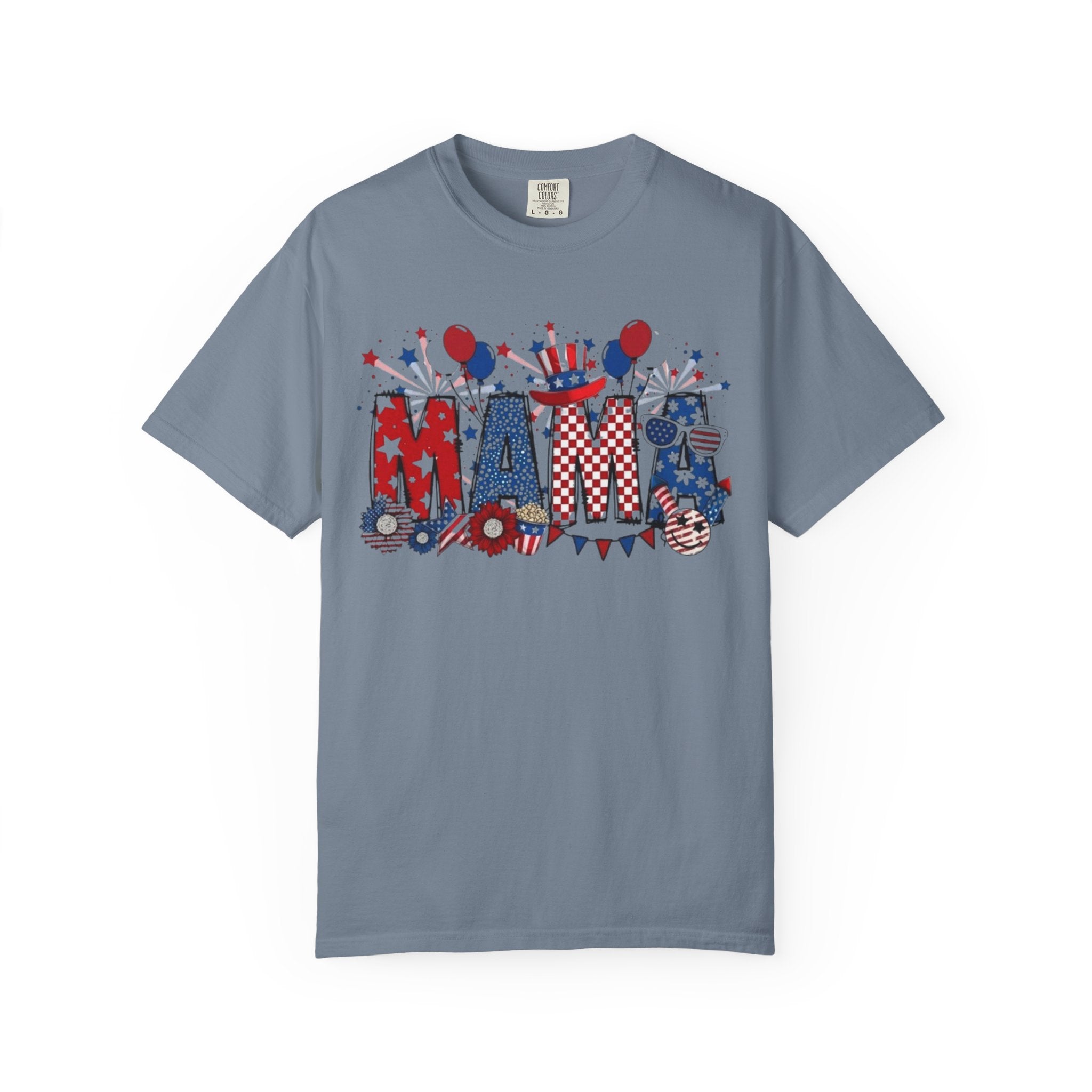 Patriotic Mama T-Shirt — Red White Blue 4th of July Mom Tee