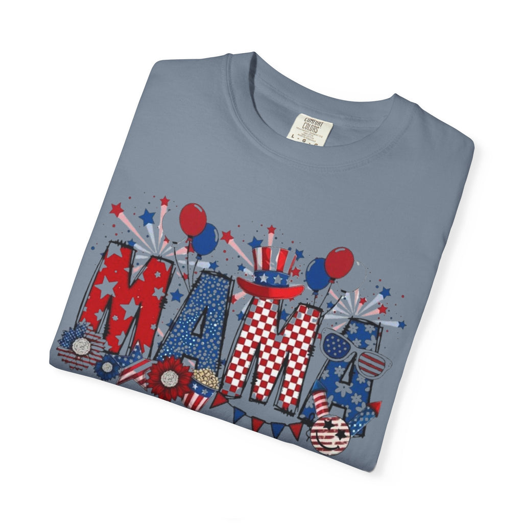 Patriotic Mama T-Shirt — Red White Blue 4th of July Mom Tee