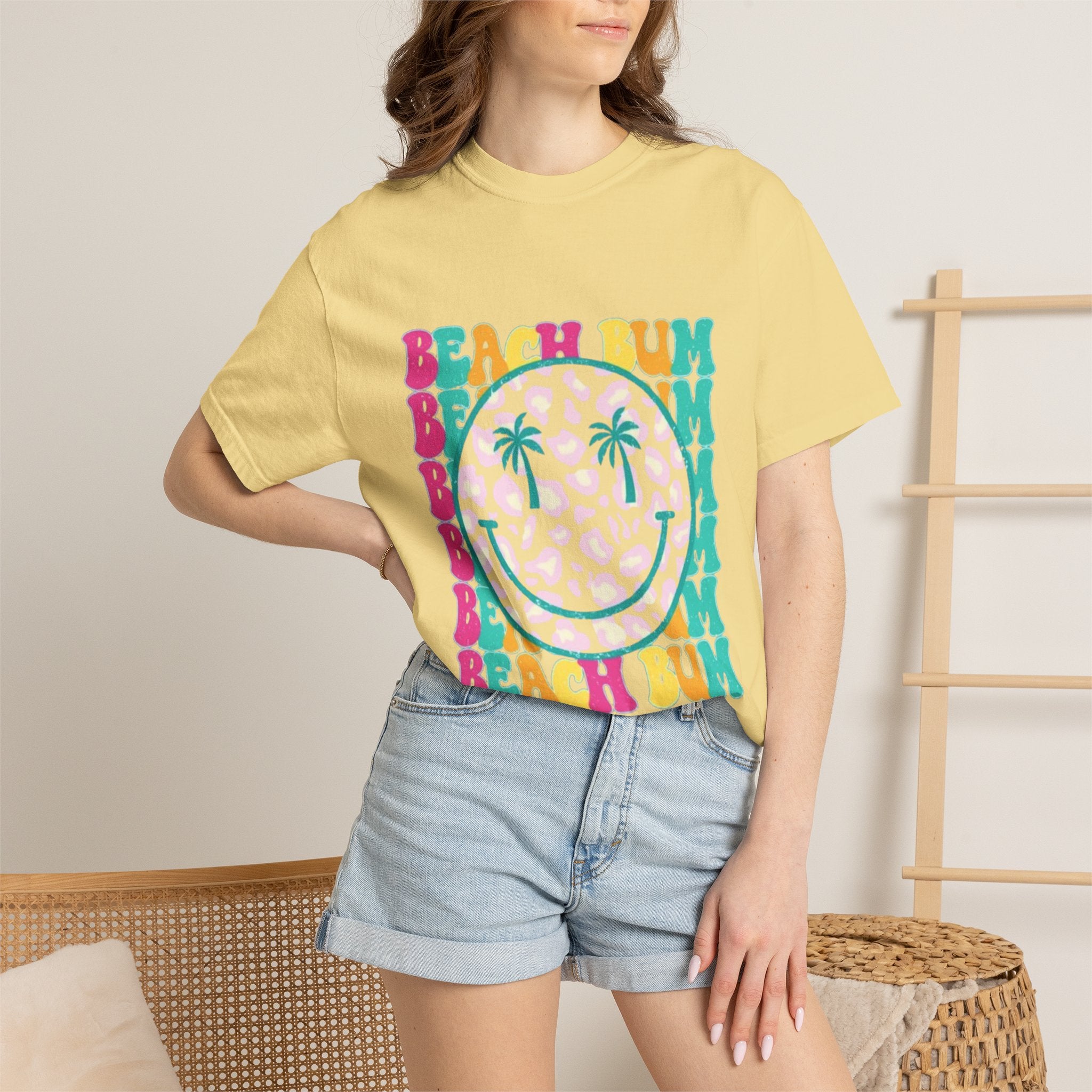 Beach Bum Smile T-Shirt — Retro Tropical Graphic Tee