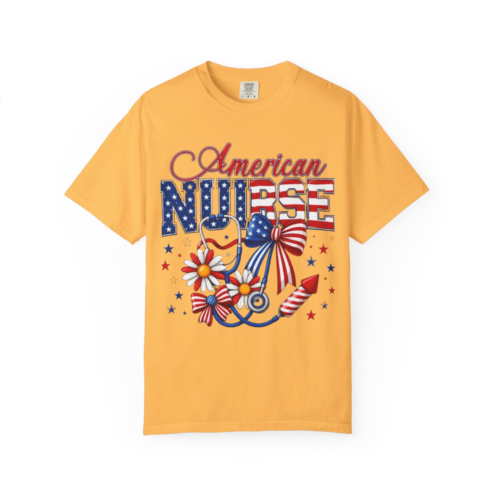 American Nurse Patriotic T-Shirt — 4th of July Stars & Stripes Nursing Tee