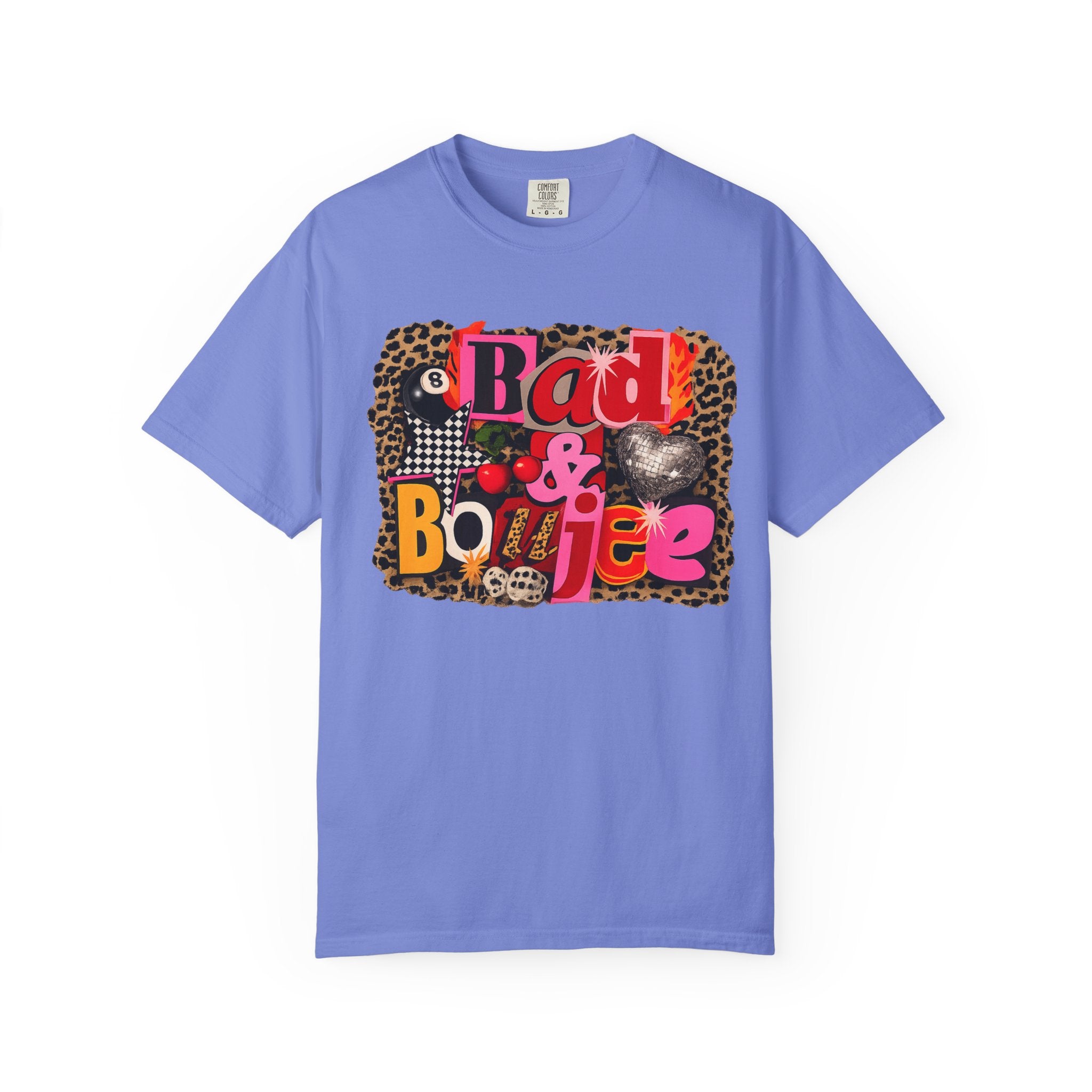 Bad & Boujee Graphic T-Shirt — Retro Leopard Patchwork Streetwear
