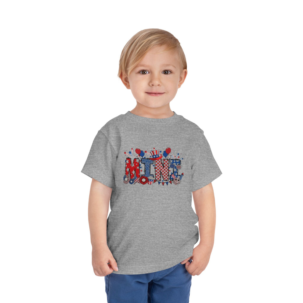 Toddler Tee - 'Mini' Patriotic 4th of July Kids Shirt (Red, White & Blue Stars & Stripes)