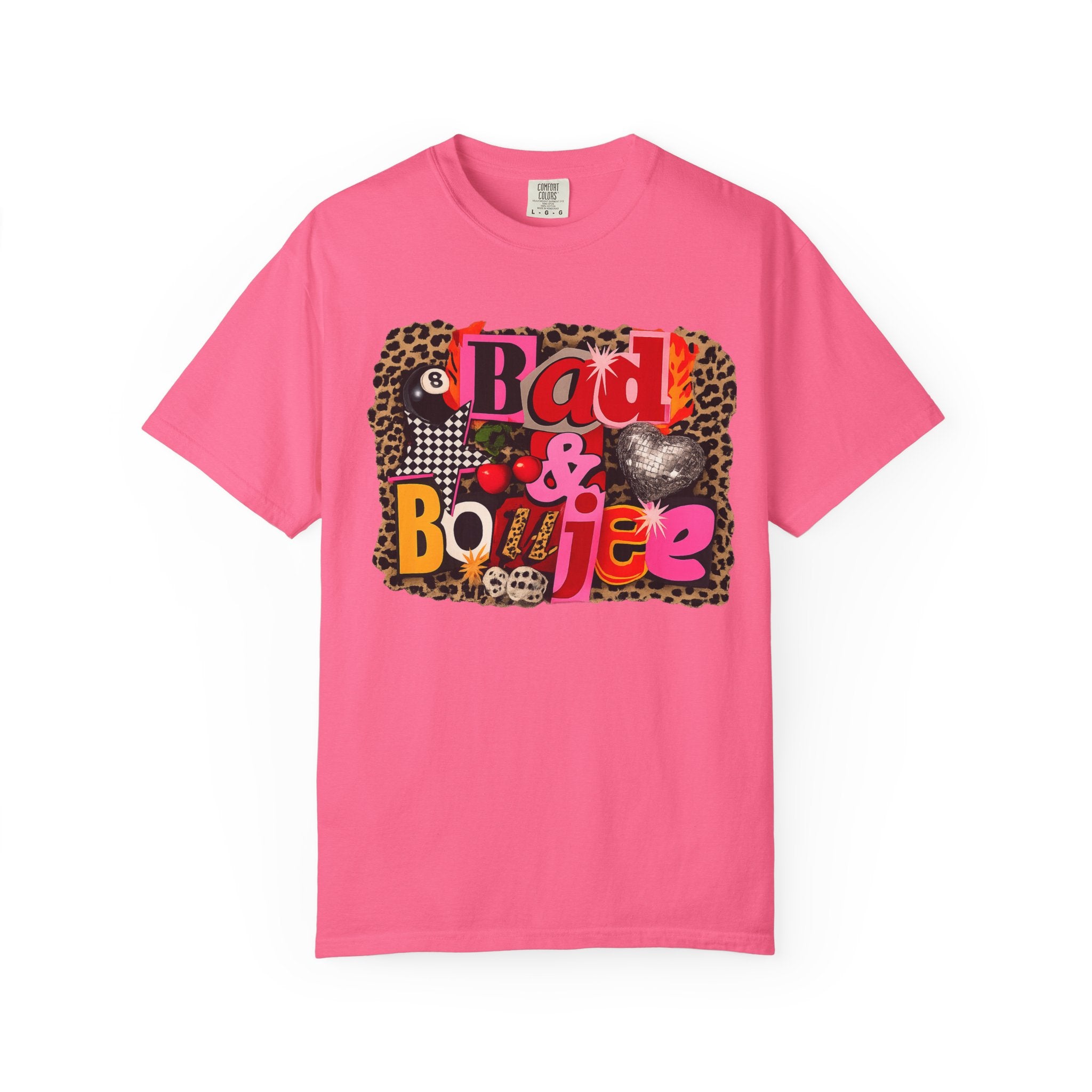 Bad & Boujee Graphic T-Shirt — Retro Leopard Patchwork Streetwear