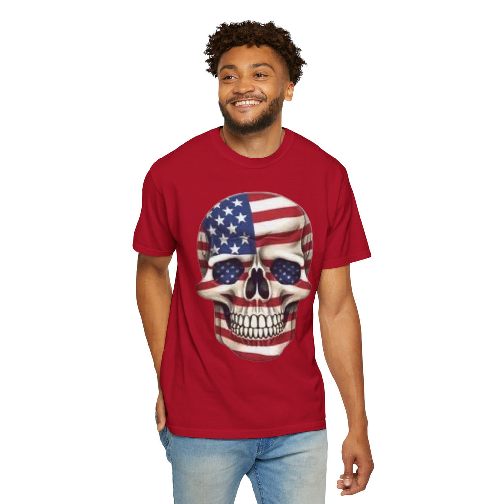 American Flag Skull T-Shirt — Patriotic Skull Graphic Tee
