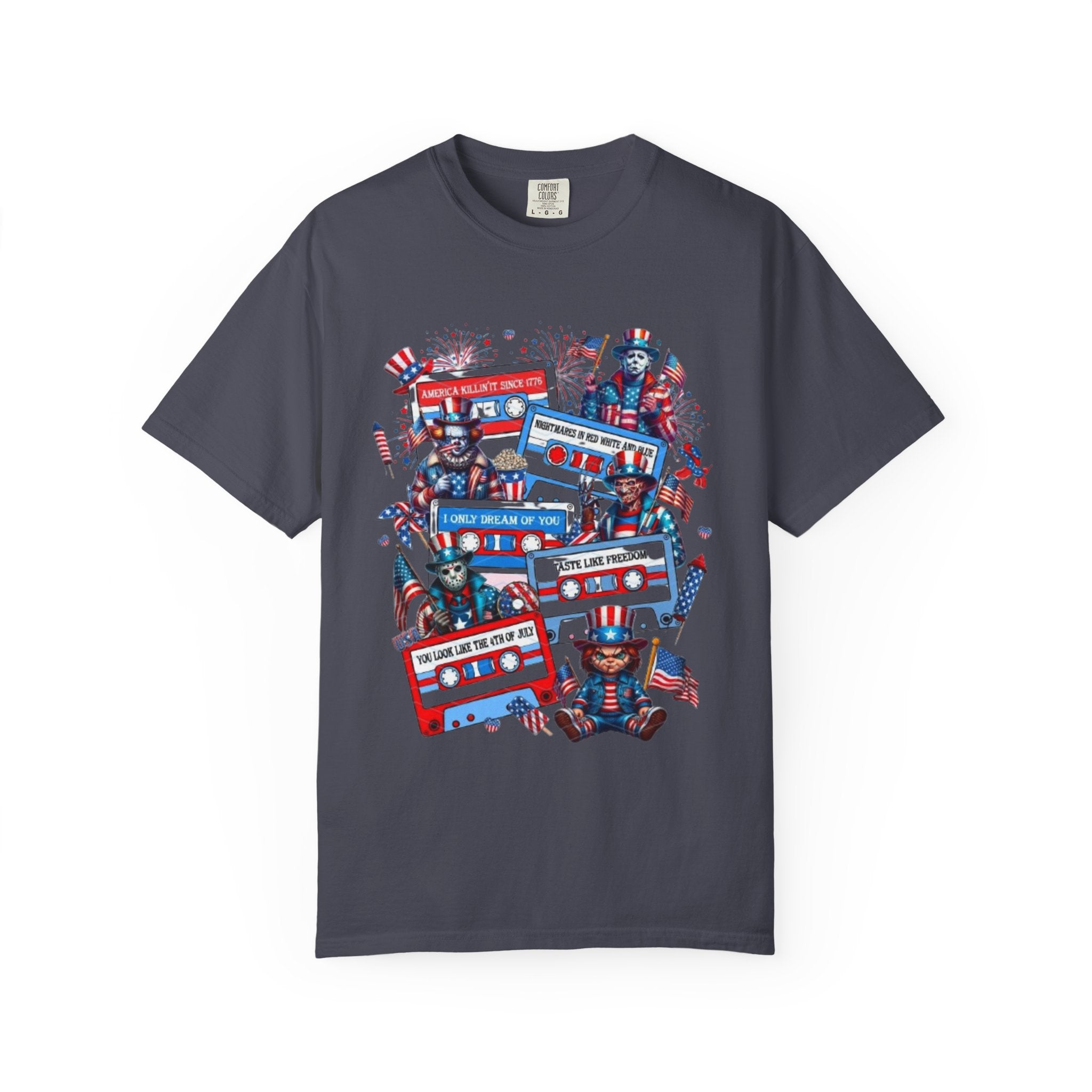 Patriotic Uncle Sam Cassette Retro T-Shirt — USA 4th of July Vintage Music Tee